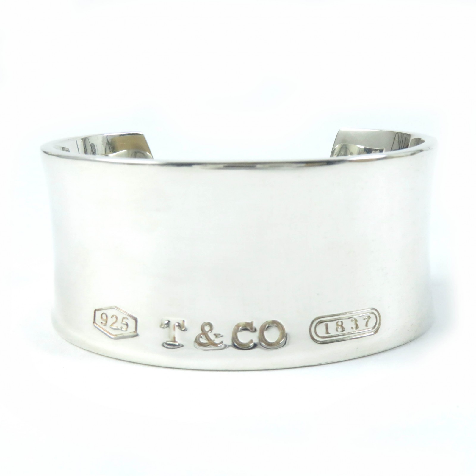 美品☆TIFFANY&Co. ティファニー 1837 バングル ワイドカフ SV925 シルバー 重量83.3g レディース【中古】