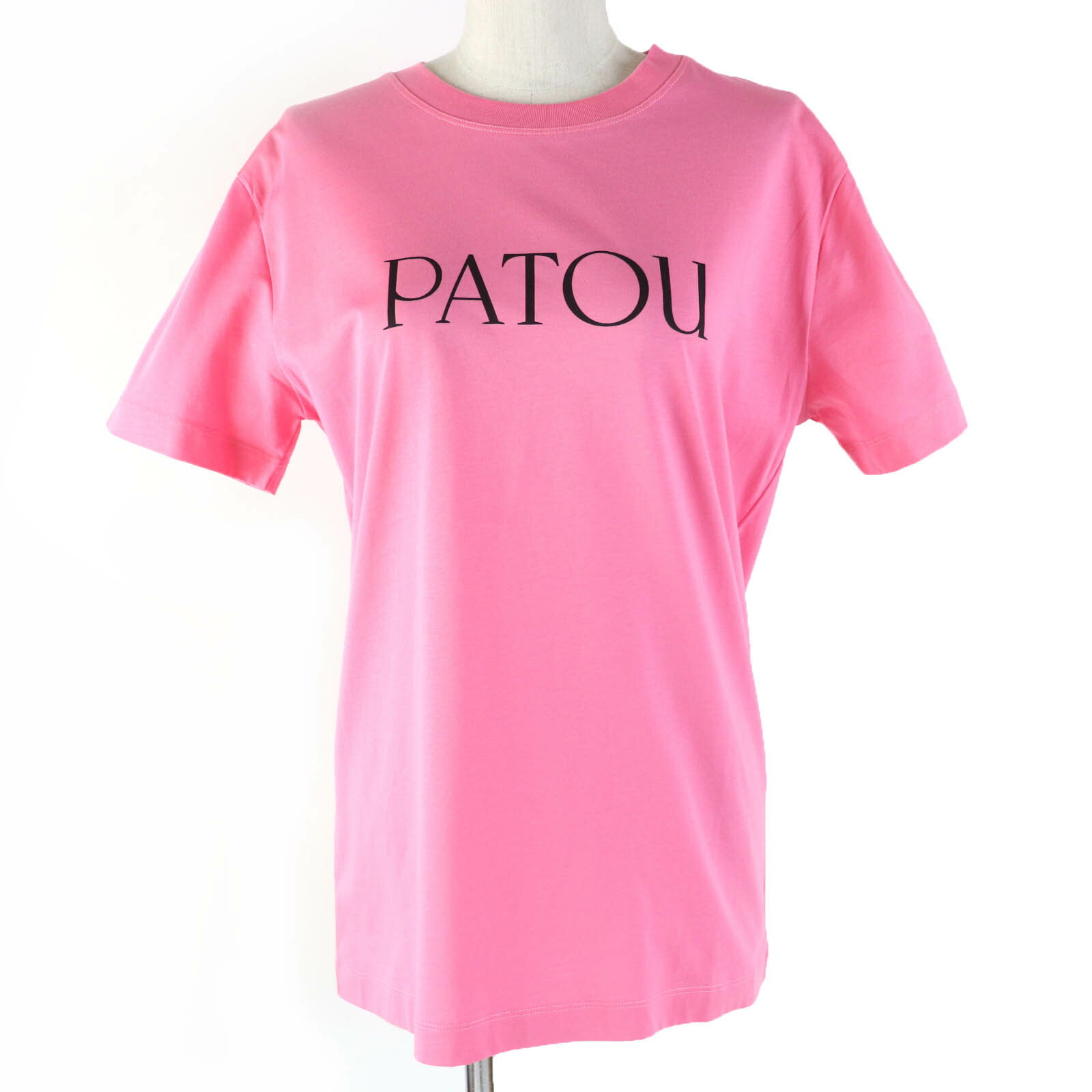未使用品☆PATOU パトゥ JE0299999426P オーガニックコットン100％ ロゴプリント クルーネック 半袖Tシャツ ホットピンク S レディース【中古】