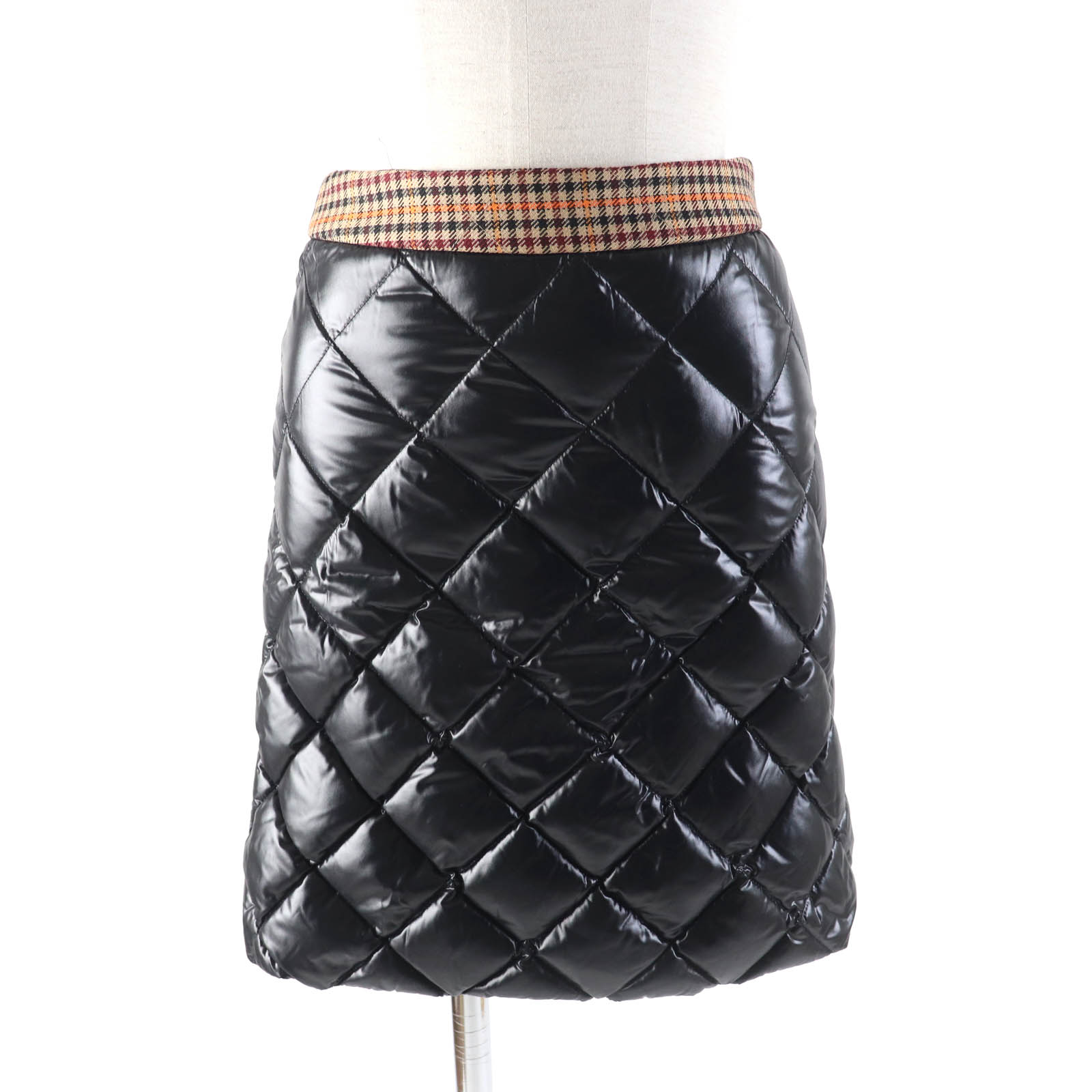 未使用品★MONCLER モンクレール GONNA 台形 キルティング ダウン スカート ボトムス ブラック 38 レディース【中古】