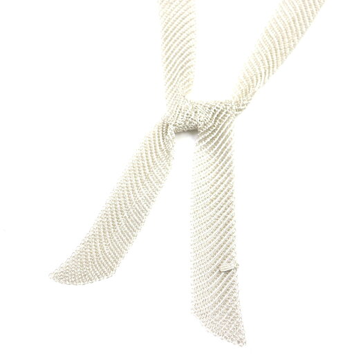 美品▼TIFFANY&Co. ティファニー ヴィンテージ オールドティファニー メッシュスカーフ ネックレス SV925 シルバー 保存袋付き 重量103.7g メンズ【中古】