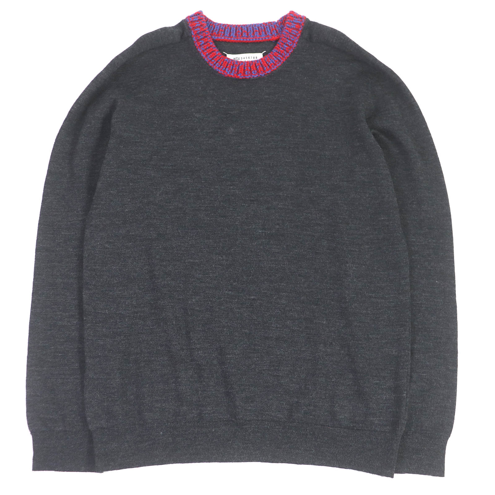 極美品□Maison Margiela 10 メゾンマルジェラ10 24SS S50HL0015 ウール100％ クルーネック ロングスリーブ 長袖ニット セーター グレー L 正規品 メンズ【中古】