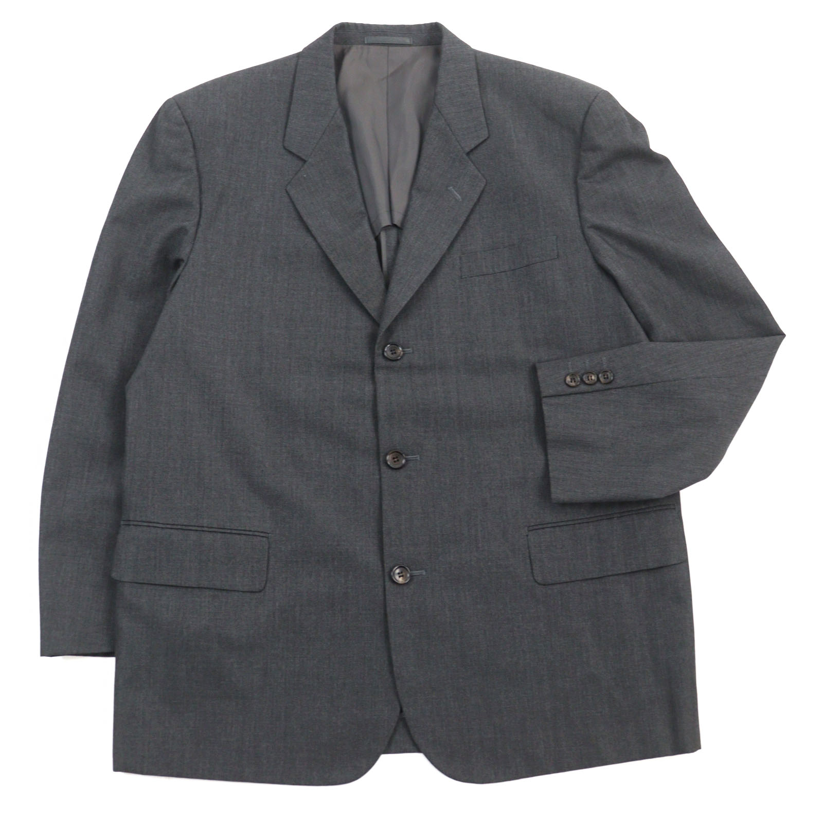 極美品○COMME des GARCONS HOMME コムデギャルソンオム ヴィンテージ HS-02003M ウール100% 90's AD1993 シングル 3B テーラードジャケット グレー M 日本製 正規品 メンズ【中古】
