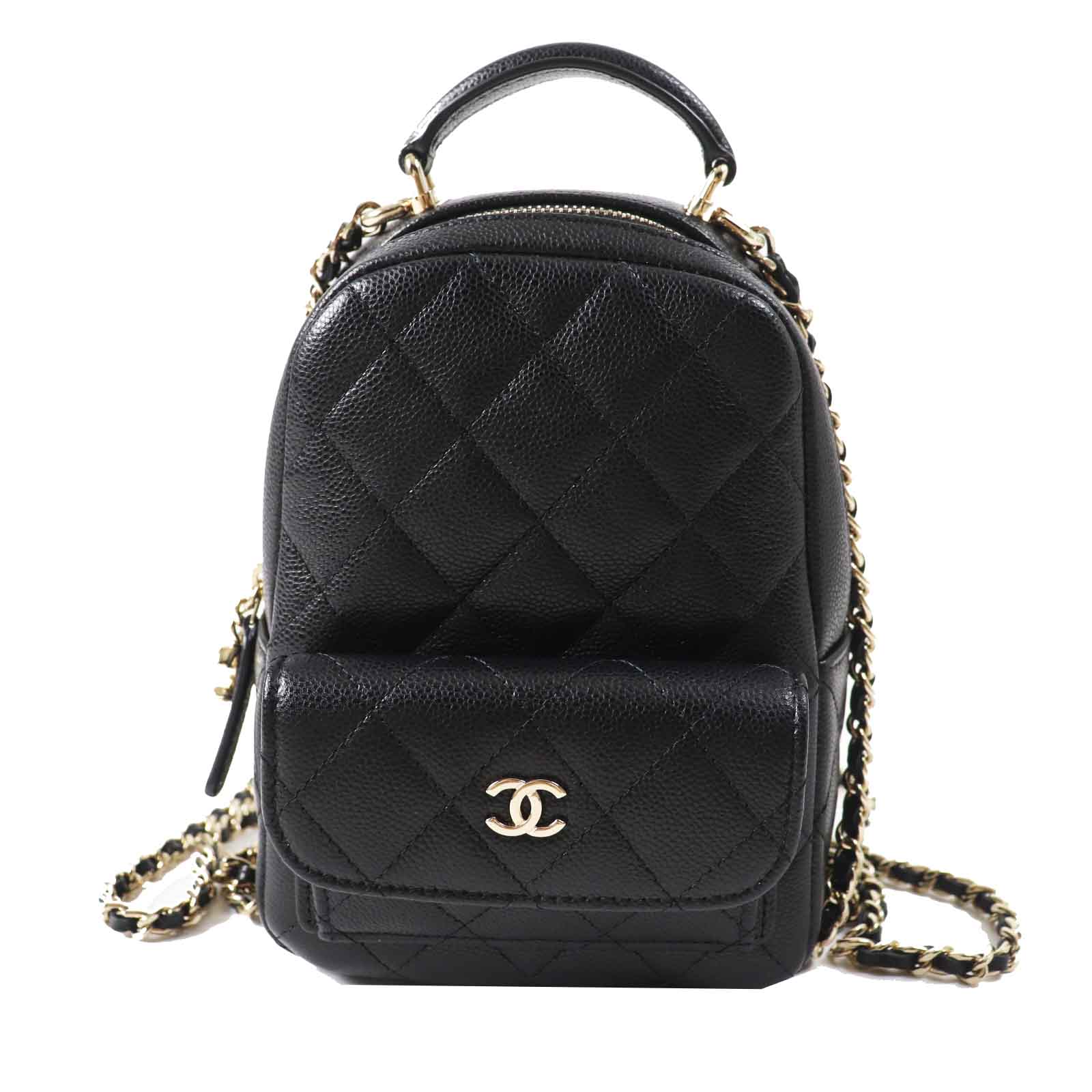 未使用品◎CHANEL シャネル AP3753 ランダムシリアル マトラッセ キャビアスキン リュック／バックパック ブラック ゴールド金具 箱・保存袋付き イタリア製 レディース【中古】