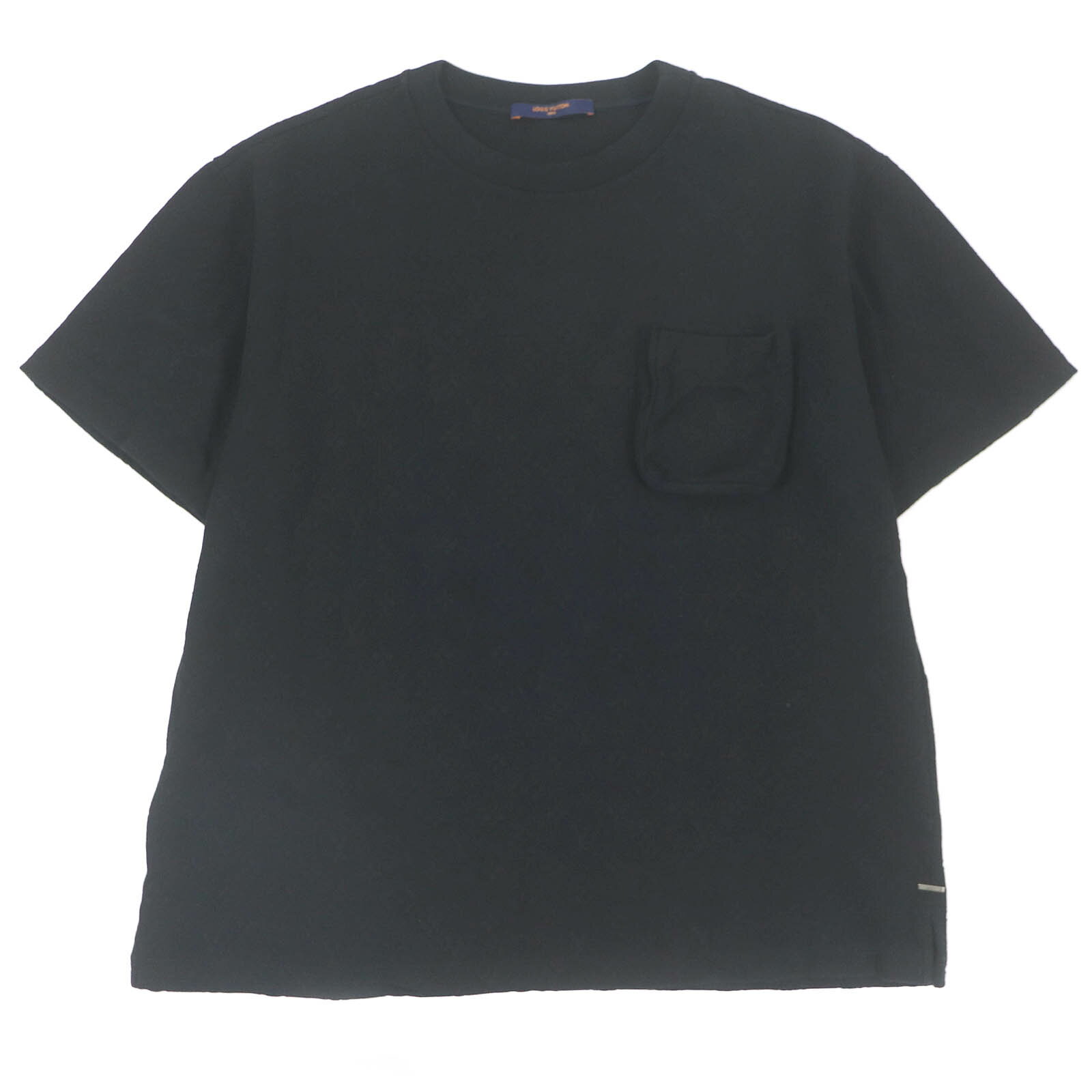 美品□LOUIS VUITTON ルイヴィトン 22AW コットン100％ モノグラム 3Dポケット 半袖Tシャツ カットソー ブラック XL イタリア製 正規品 メンズ【中古】