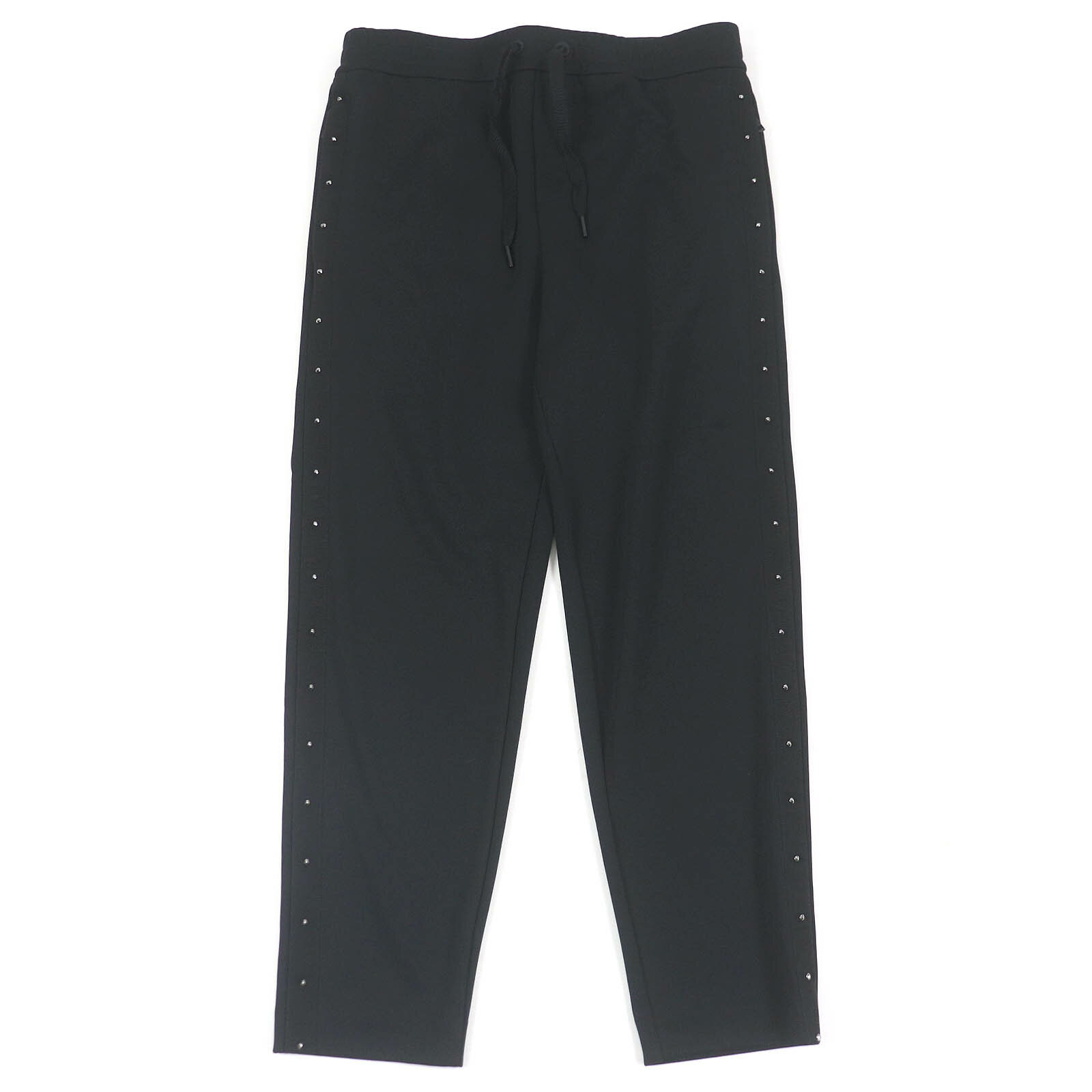 極美品□MONCLER モンクレール 2021年製 SWEAT BOTTOM スタッズ ジョガーパンツ トラックパンツ イージーパンツ ブラック M 正規品 メンズ【中古】