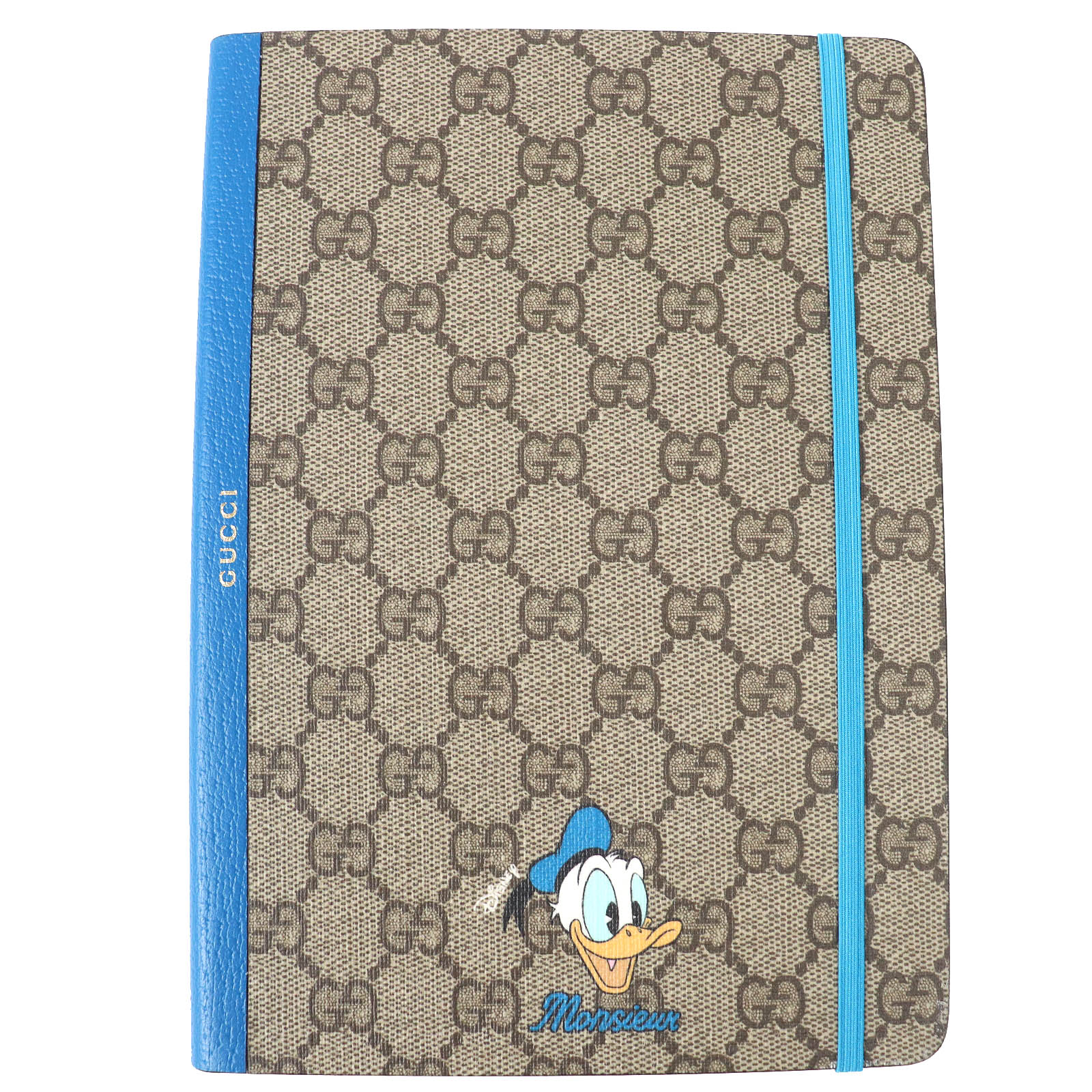 極美品△GUCCI×Disney グッチ×ディズニー GGスプリーム ドナルドダック ノート ペーパー ステーショナリー ベージュ ブルー 箱・保存袋付き イタリア製 レディース メンズ 大人気 可愛い オススメ◎【中古】