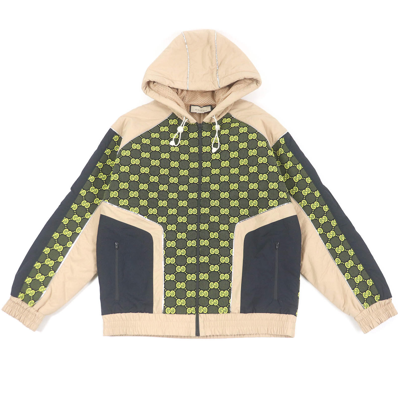 未使用品□GUCCI グッチ 2023年製 752157 GGジャージー ジップパーカー カスタムジャケット ベージュ M イタリア製 正規品 メンズ【中古】
