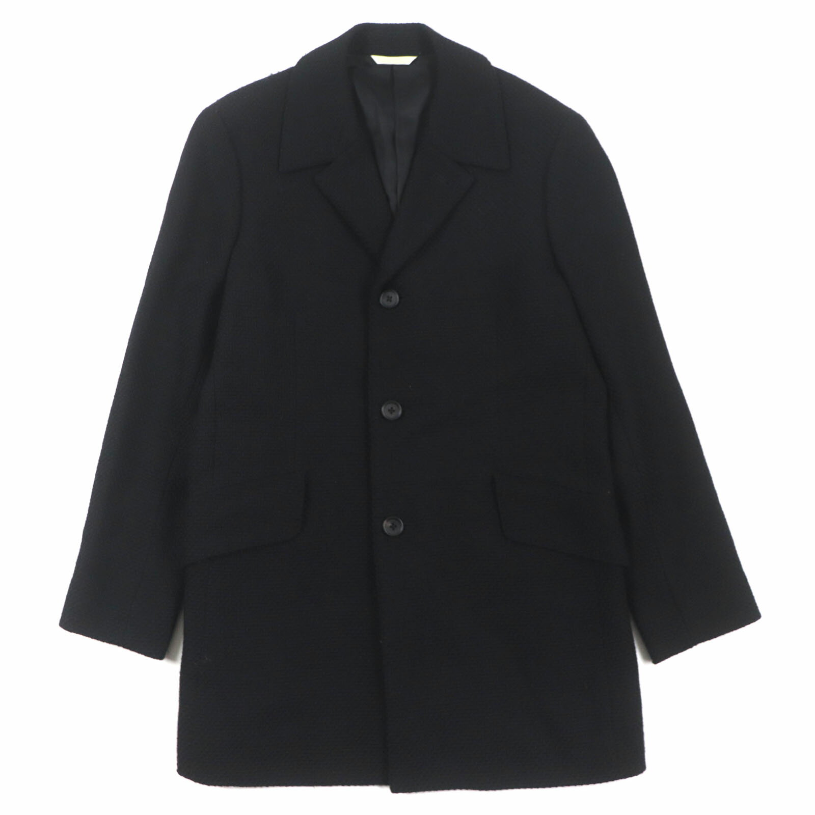 美品▼Paul Smith COLLECTION ポールスミスコレクション ウール 100% シングル チェスターコート ブラック L 日本製 正規品 メンズ【中古】