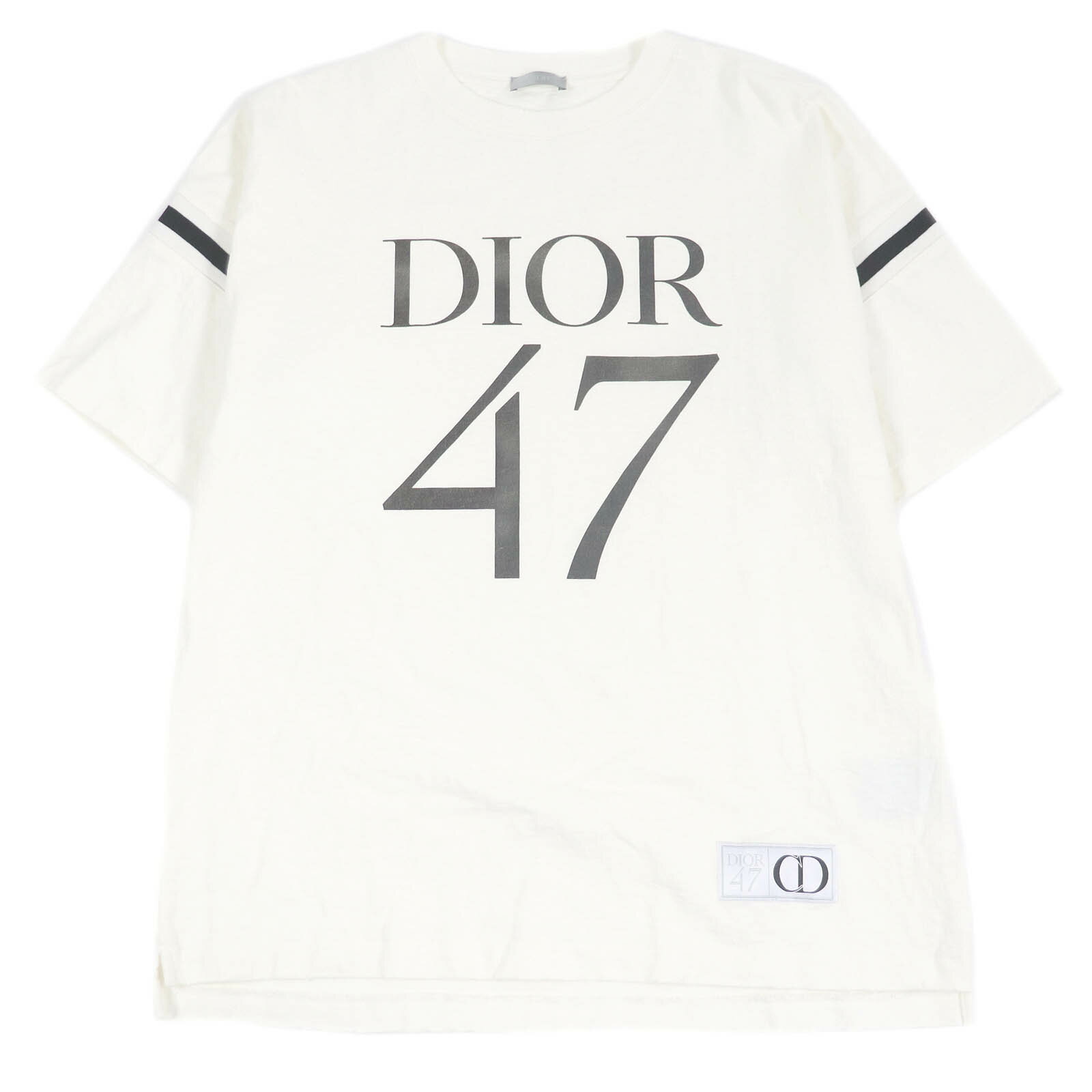 美品□DIOR ディオール オム 24SS 413J640A0849 ダメージ加工 スラブコットンジャージー 半袖Tシャツ ホワイト S イタリア製 正規品 メンズ【中古】
