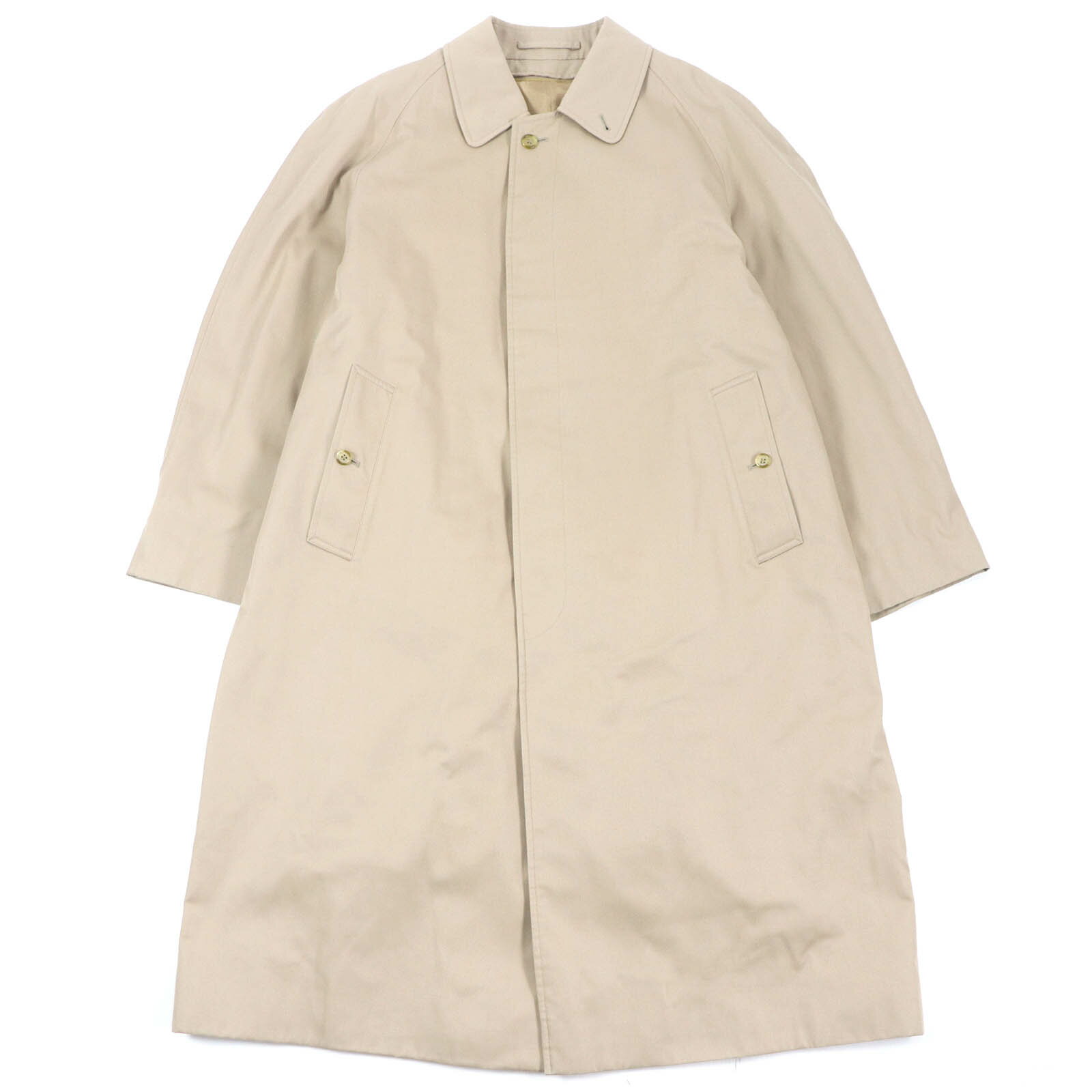 美品□BURBERRY LONDON バーバリーロンドン 裏ノバチェック柄 キャメル混ライナー付き ステンカラーコート ベージュ 40 イタリア製 メンズ【中古】
