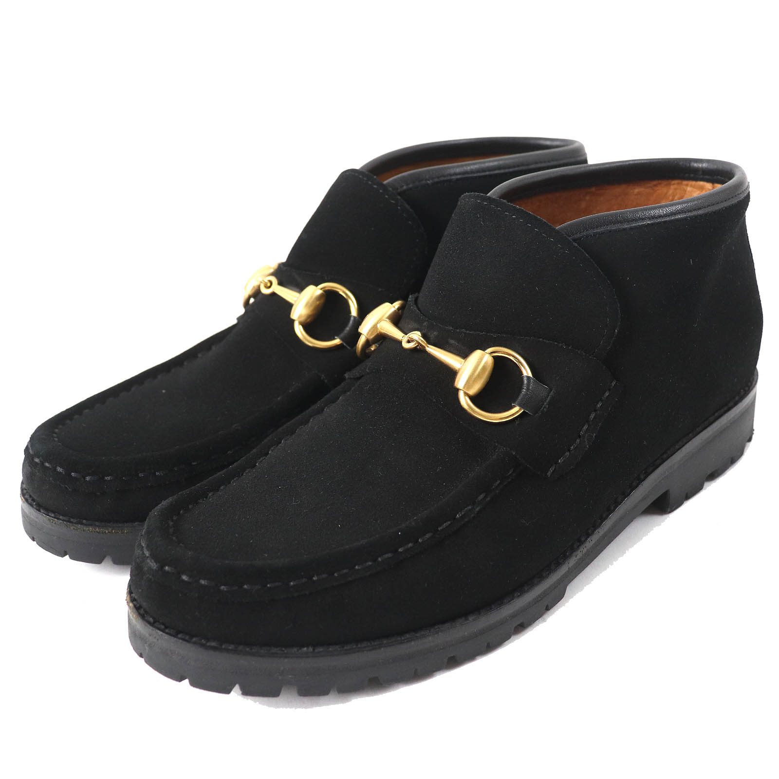 美品△GUCCI グッチ 10400 88 ホースビット スウェードレザー アンクルブーツ ショートブーツ ブラック 36 イタリア製 レディース【中古】