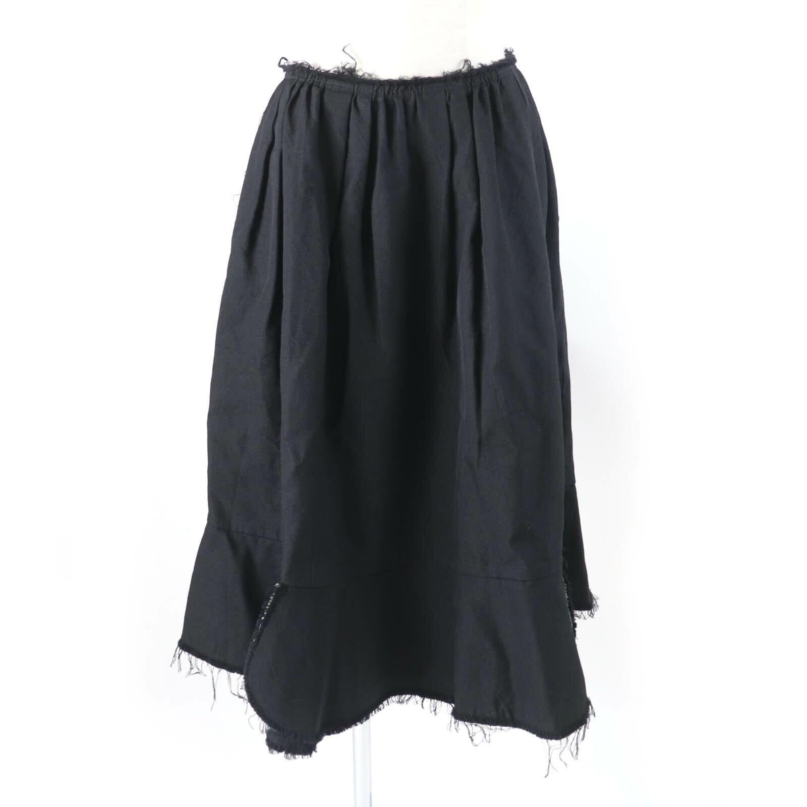 極美品★COMME des GARCONS COMME des GARCONS コムデギャルソン コムデギャルソン コムコム 23SS RK-S005 ウール100% カットオフ ロングスカート ブラック S 日本製 正規品 レディース【中古】