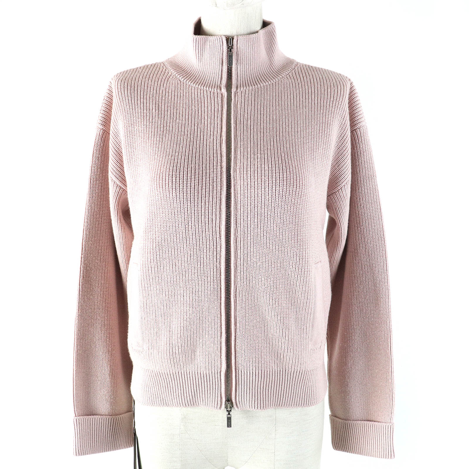 未使用品△FOXEY フォクシー 42604 Robin ロビン ウール シルク ZIP UP ドライバーズニット ジャケット カーディガン アンティークベージュ 40 日本製 正規品 レディース 大人気 オススメ◎【中古】