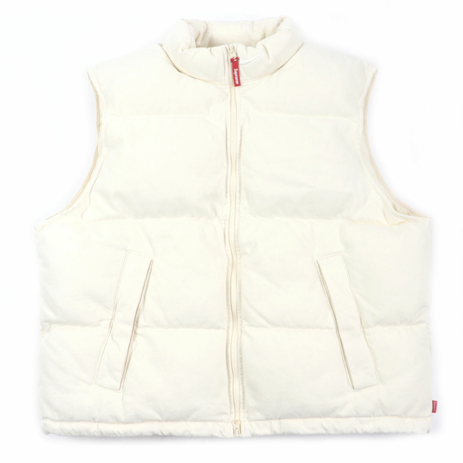 未使用品▼Supreme NIKE シュプリーム ナイキ 24SS FQ0323-120 Denim Puffer Vest バックロゴ 中綿入り WZIP ベスト アイボリー L 正規品 メンズ【中古】