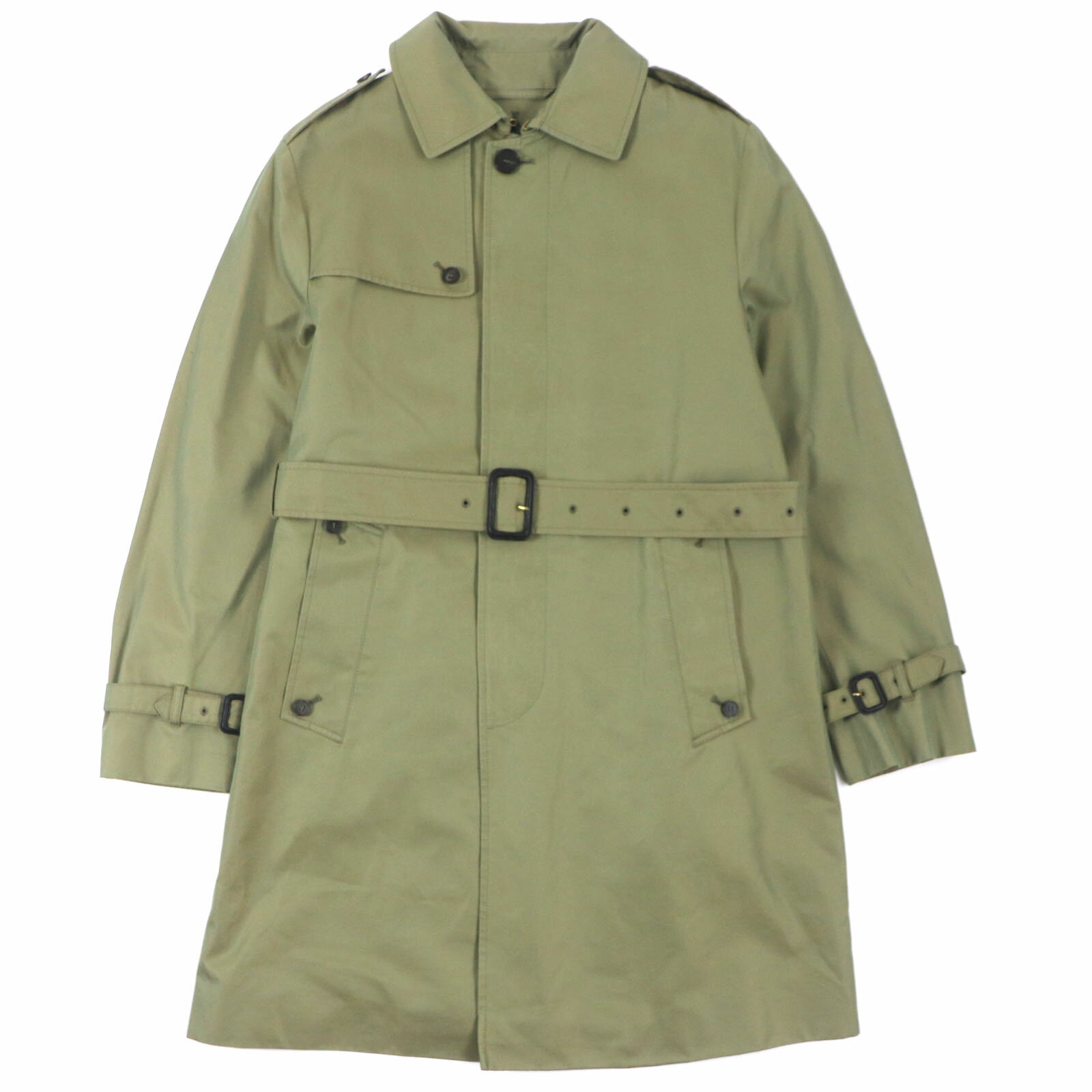 良品▼Mackintosh マッキントッシュ ロゴ入りボタン 比翼仕立て ウール100%ライナー付き トレンチコート 玉虫色 40 英国製 正規品 メンズ【中古】