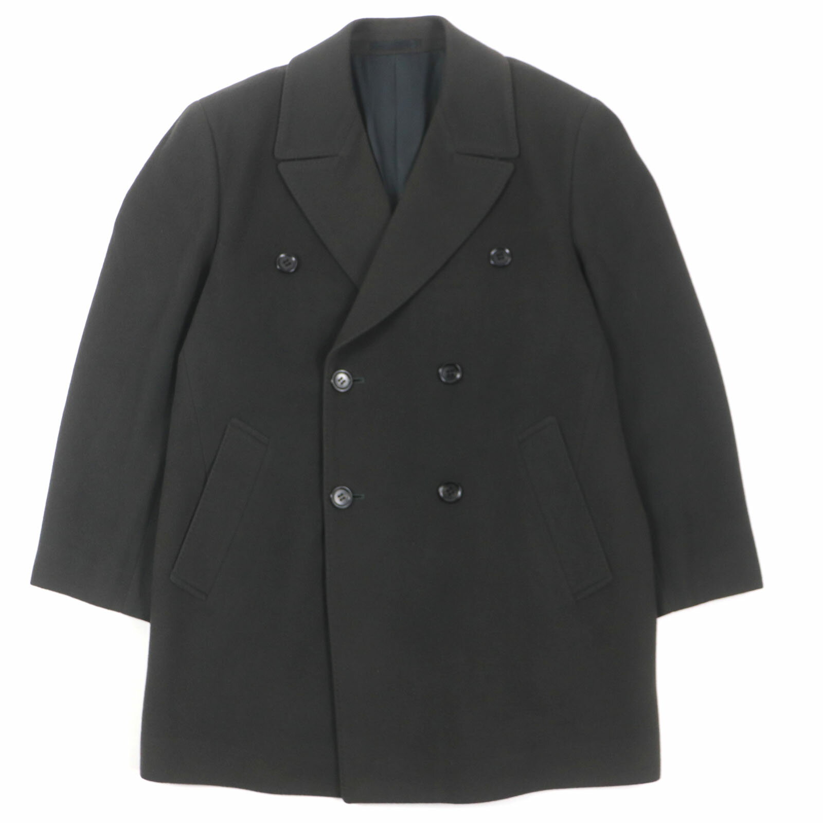 良品▼Christian Dior クリスチャンディオール ヴィンテージ カシミヤ100% ダブルチェスターコート ダークグレー S 日本製 正規品 メンズ【中古】
