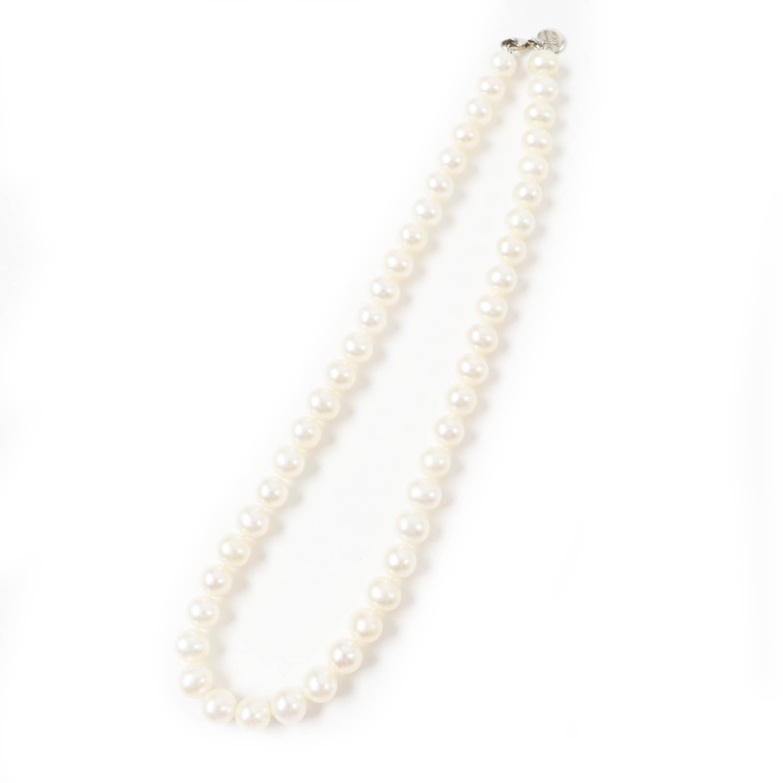 極美品◎TIFFANY&Co. ティファニー ネックレス フレッシュウォータパール AG925 ホワイト シルバー金具 47cm 箱付き 重量56.1g レディース【中古】