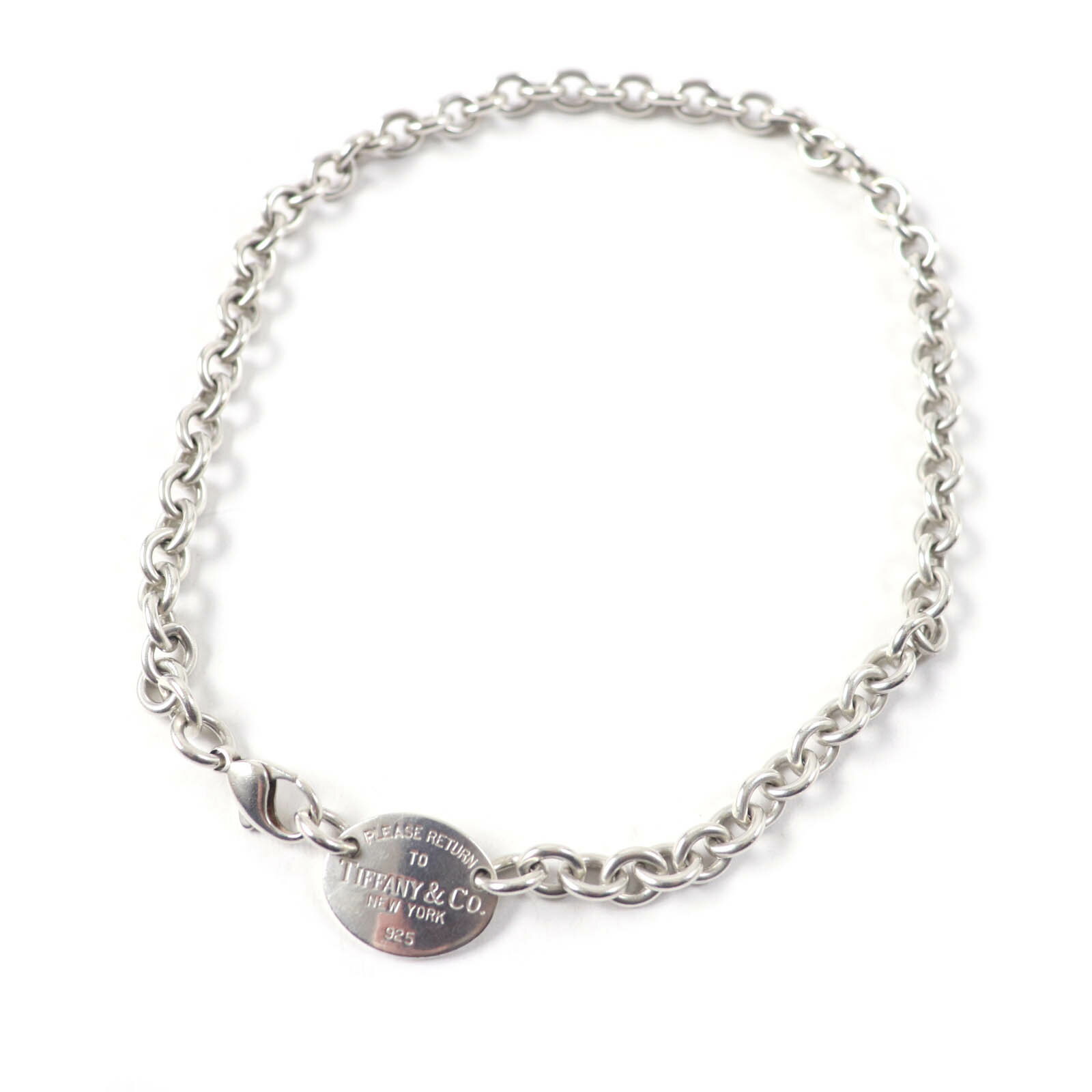 良品★TIFFANY&Co. ティファニー リターントゥティファニー オーバルタグ チョーカー ネックレス SV925 シルバー 重量55.1g レディース【中古】