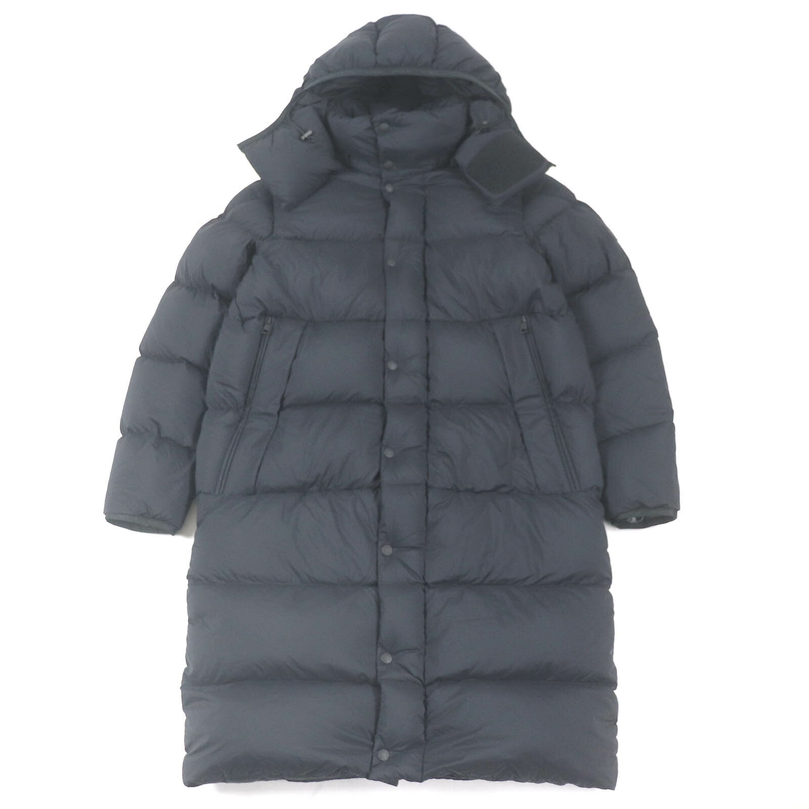 極美品□MONCLER モンクレール 2020年製 STRAHLHORN GIUBBOTTO ロゴワッペン フーデッド ダウンコート ブラック 1 正規品 メンズ【中古】