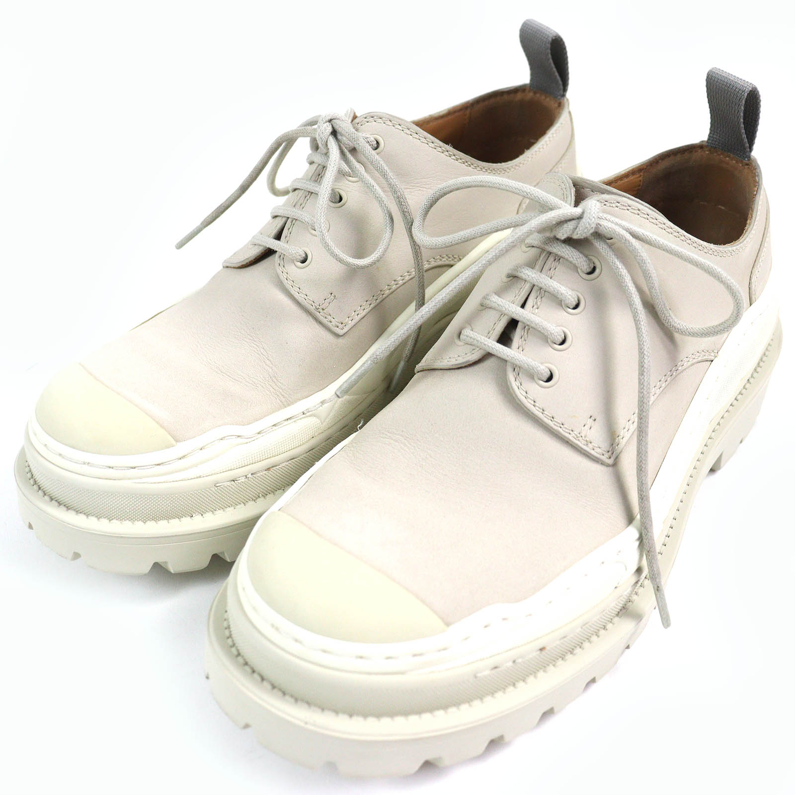 【ドンドン見直し】良品△DIOR×sacai ディオールオム×サカイ 3DE332ZHO DERBY NUBUCK ヌバック レザー ダービーシューズ レザーシューズ ライトベージュ 39 イタリア製 メンズ【中古】