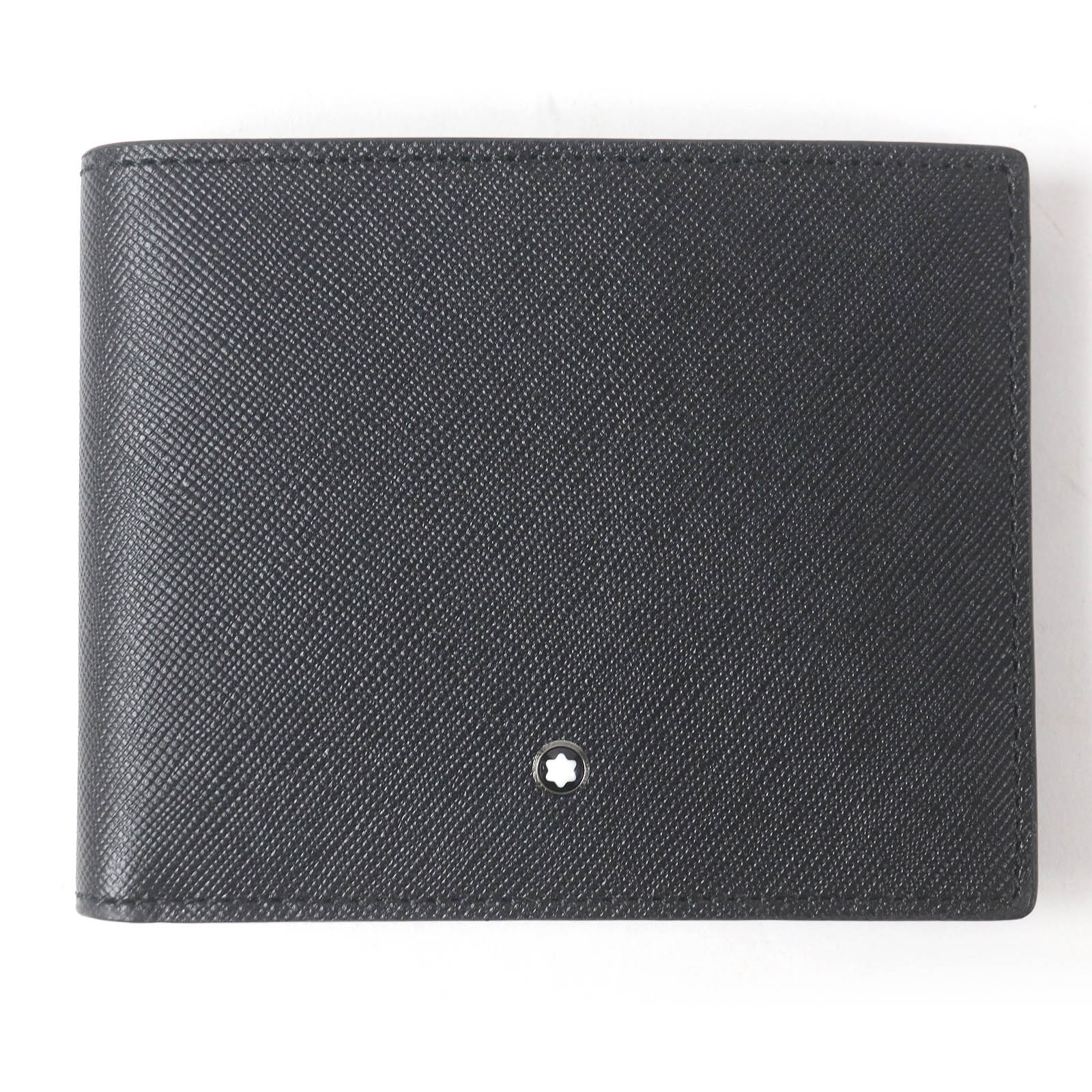 未使用品□MONTBLANC モンブラン サルトリアル ウォレット 6cc ホワイトスター 二つ折り レザー 札入れ 財布 ブラック 箱付き イタリア製 メンズ【中古】