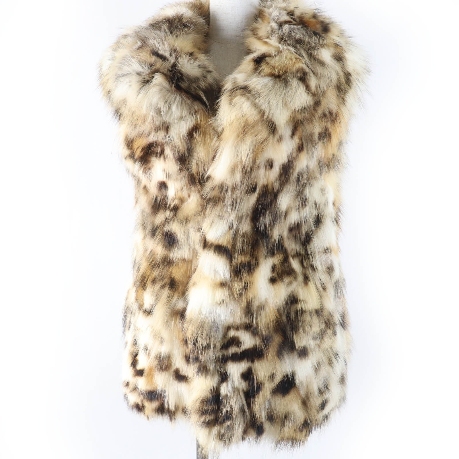 美品☆SAINT LAURENT PARIS サンローランパリ 437236 フォックスファー ジレ ベスト ブラウン系 レディース約Mサイズ相当 イタリア製 正規品 レディース【中古】