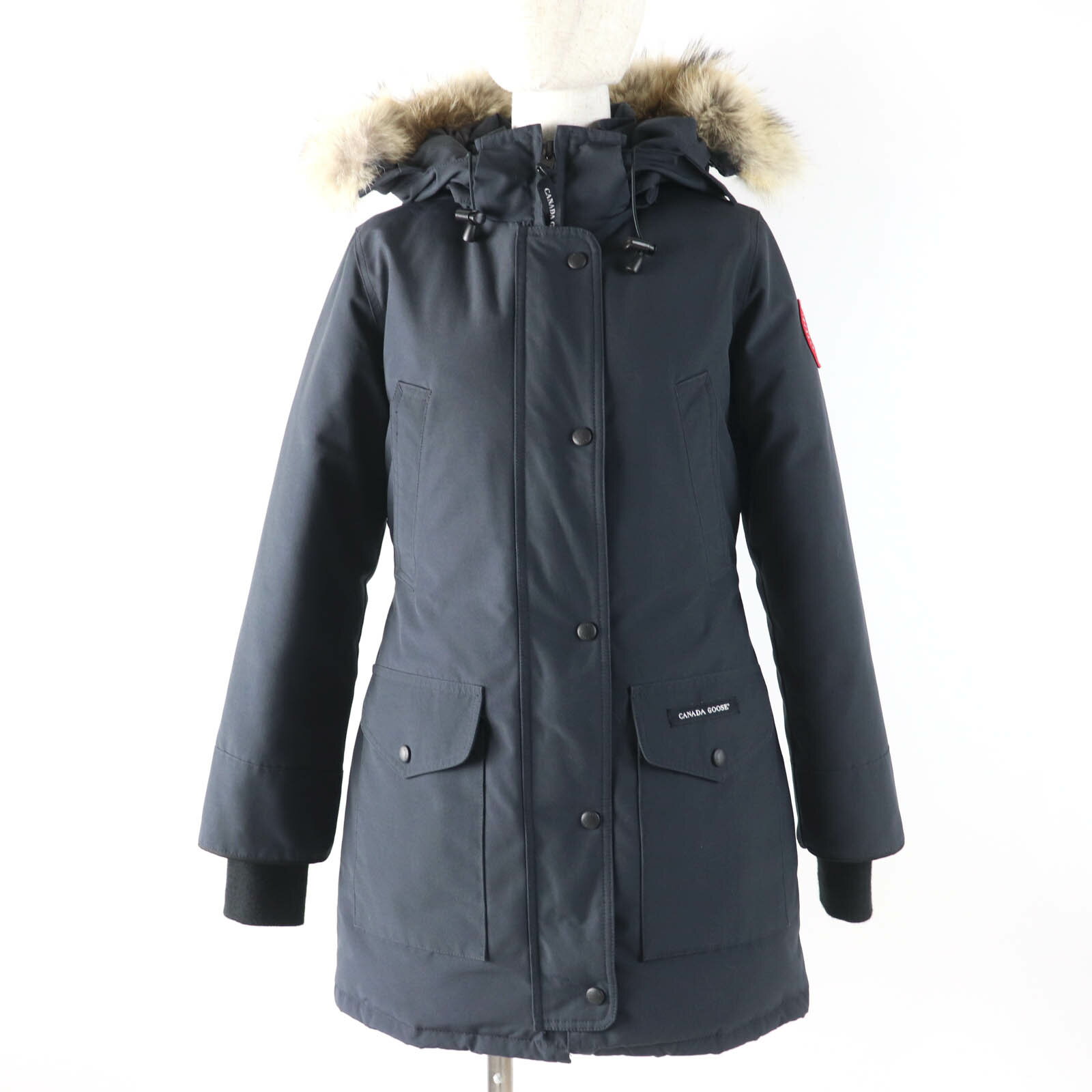 良品☆CANADA GOOSE カナダグース 6660LA TRILLIUM PARKA トリリウムパーカー ダウンコート ネイビー S 国内正規品 レディース【中古】