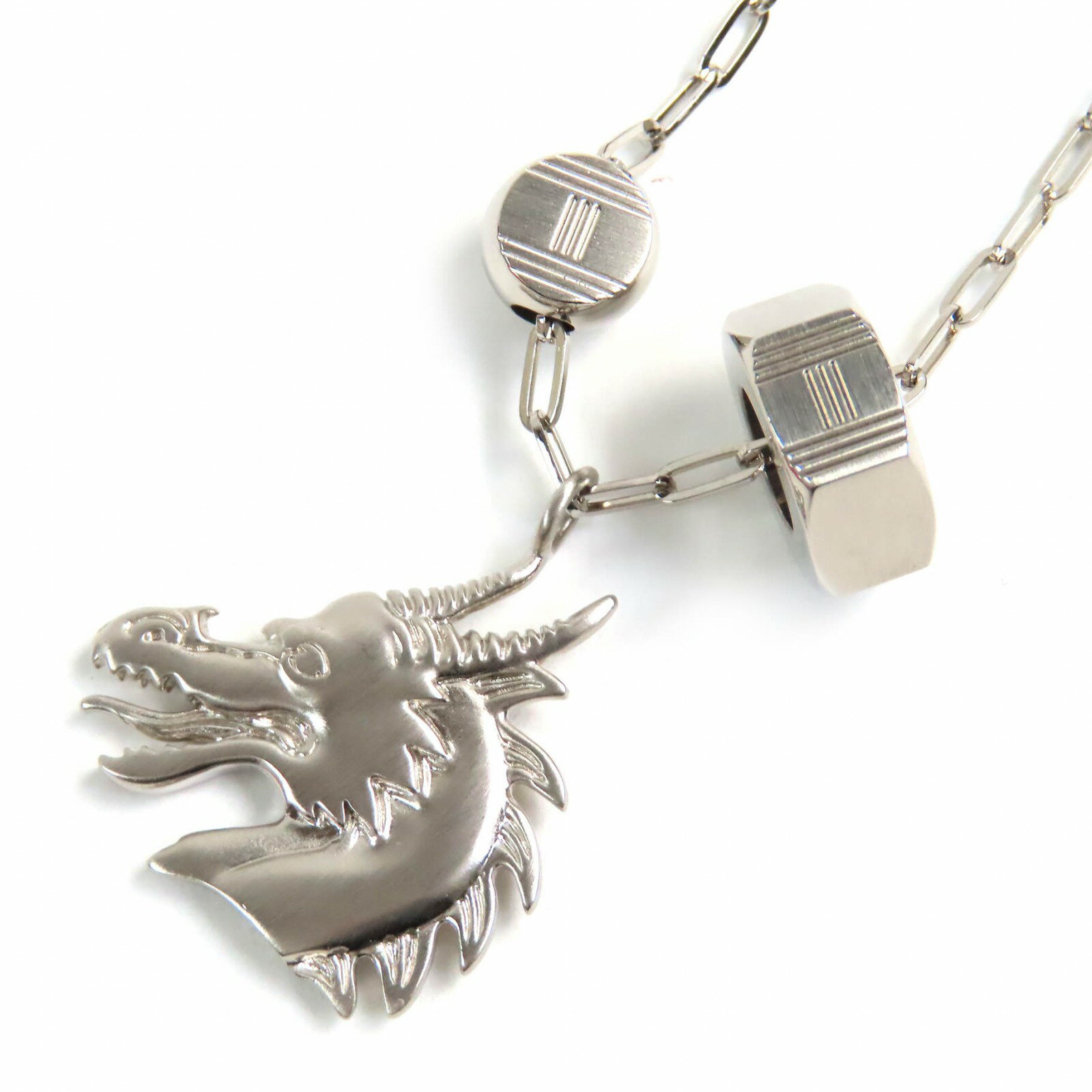 極美品△HERMES エルメス タリスマン ドラゴン Hモチーフ ペンダント ネックレス アクセサリー シルバー 箱付き フランス製 レディース 大人気 オススメ◎【中古】