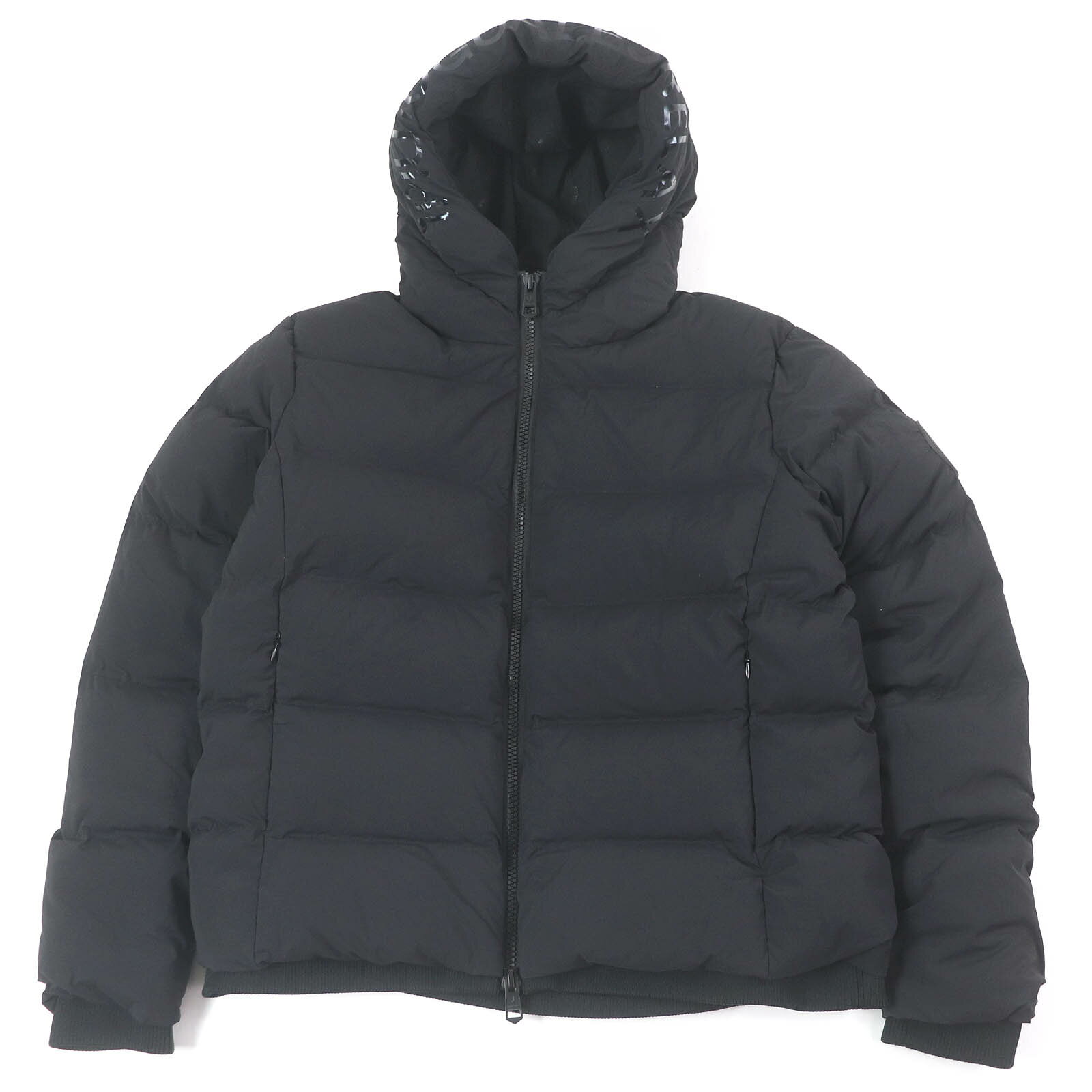 美品□1piu1uguale3 ウノピュウノウグァーレトレ RELAX バックロゴ フーデッド WZIP ダウンジャケット ブラック L 正規品 メンズ【中古】