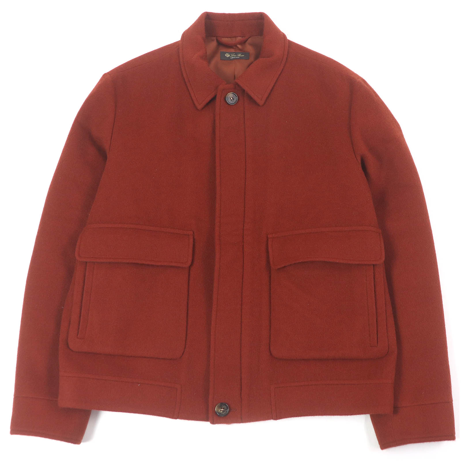 極美品□Loro Piana ロロピアーナ カシミヤ100％ 一部スウェード CASHMERE RAIN SYSTEM ジップアップジャケット ブラウン L イタリア製 正規品 メンズ【中古】