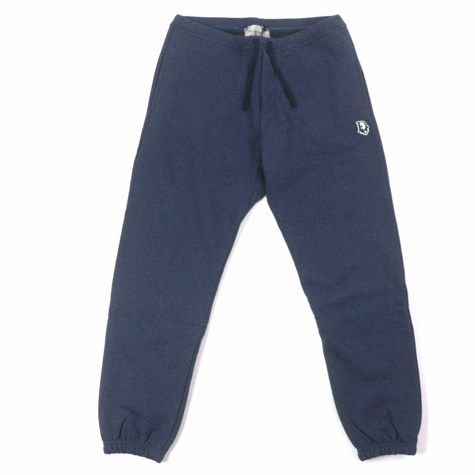 美品▼DIOR ディオール オム 2022年製 213J131A0796 カシミヤ混 ロゴワッペン付き パンツ ネイビー L イタリア製 正規品 メンズ【中古】