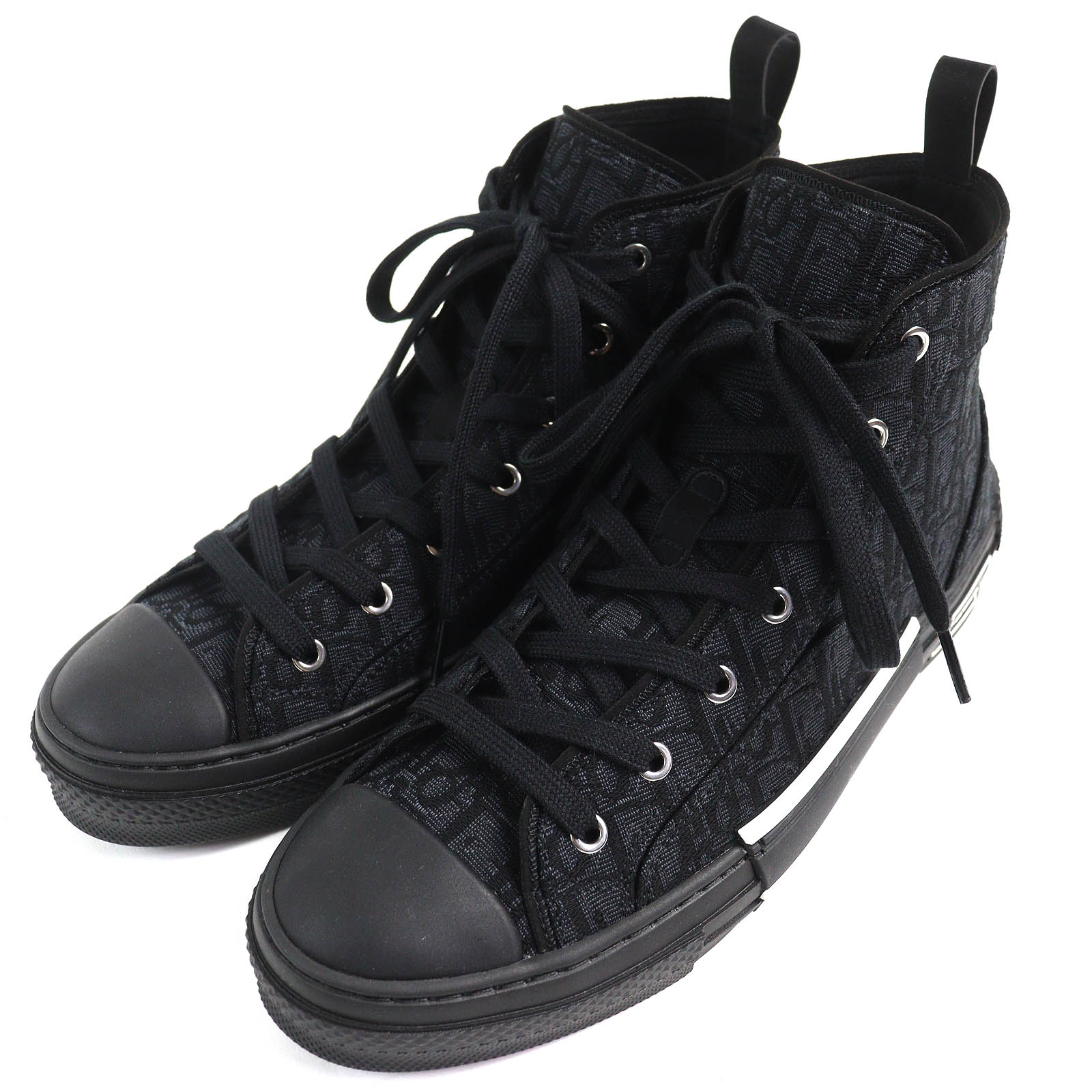 未使用品△DIOR ディオール オム 3SH126ZSA H969 B23 オブリーク ロゴ ハイカットスニーカー ブラック 43 保存袋付き イタリア製 メンズ 大人気 オススメ◎【中古】