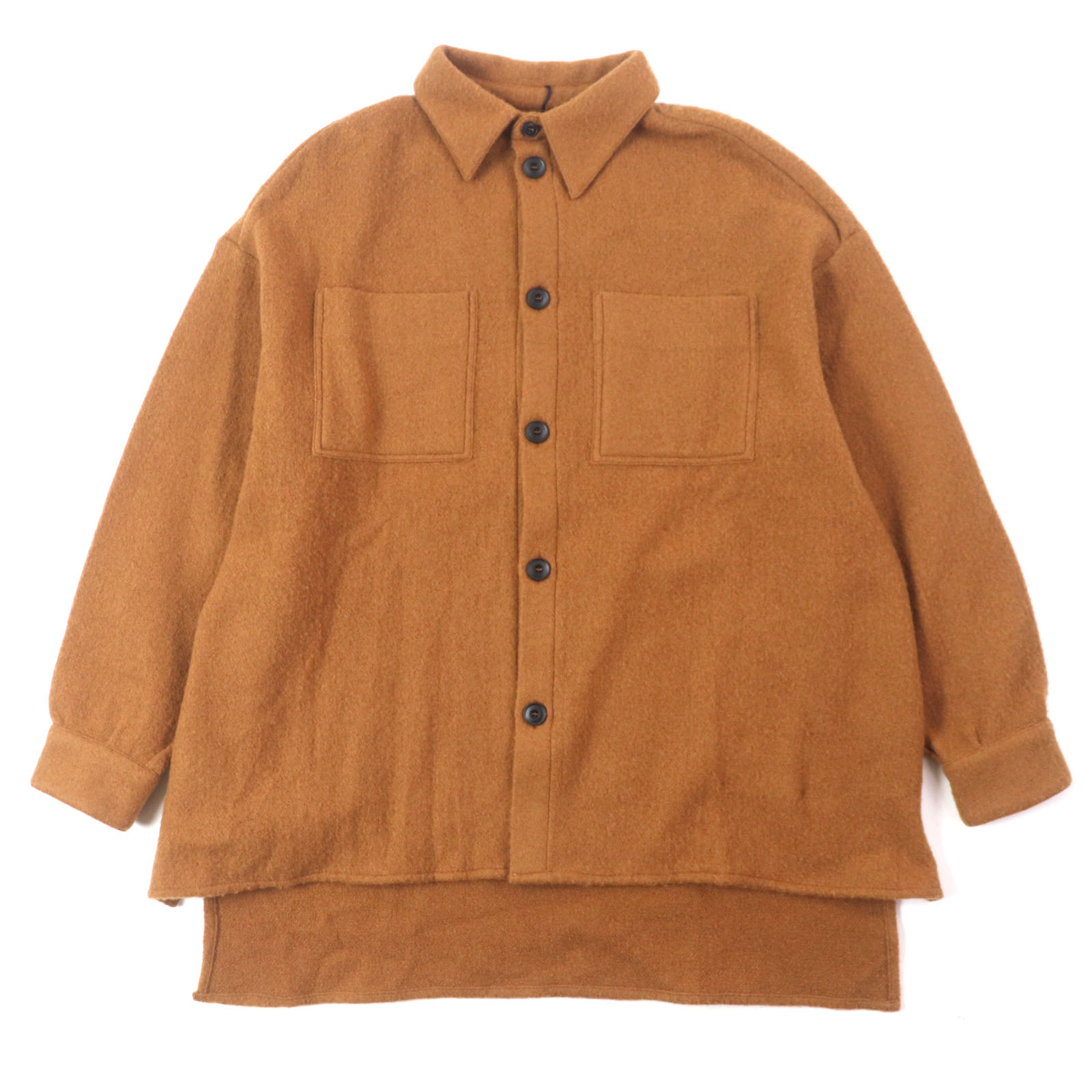 未使用品▼DESTIN デスティン ウール カシミヤ ロングスリーブ 長袖 シャツジャケット ブラウン S イタリア製 正規品 メンズ【中古】