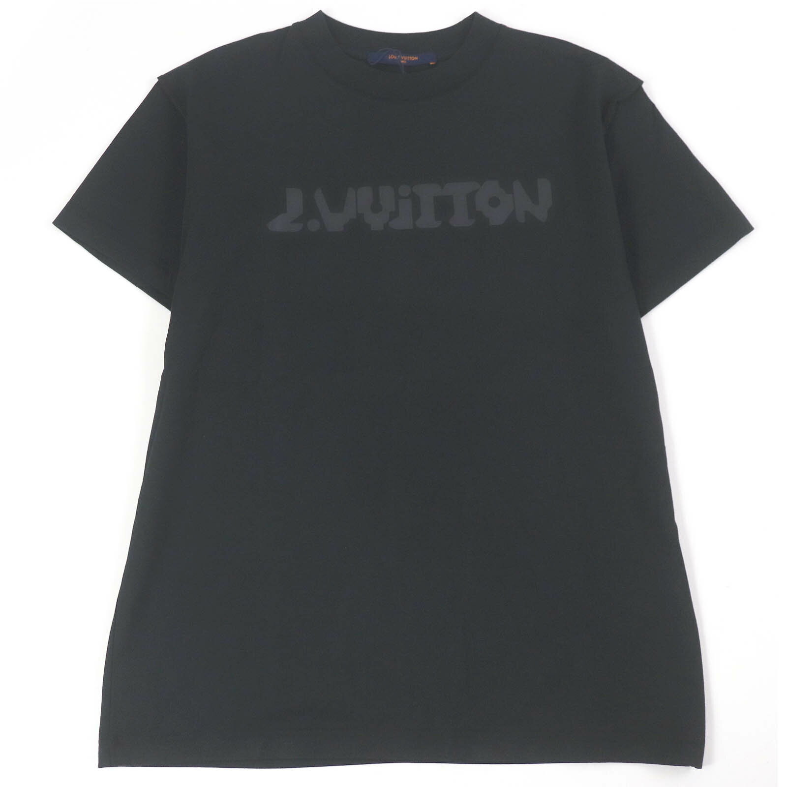 未使用品□LOUIS VUITTON ルイヴィトン 22SS コットン100% LV 2054 テルモヒート リアクティブプリント 半袖Tシャツ カットソー ブラック S イタリア製 正規品 メンズ【中古】