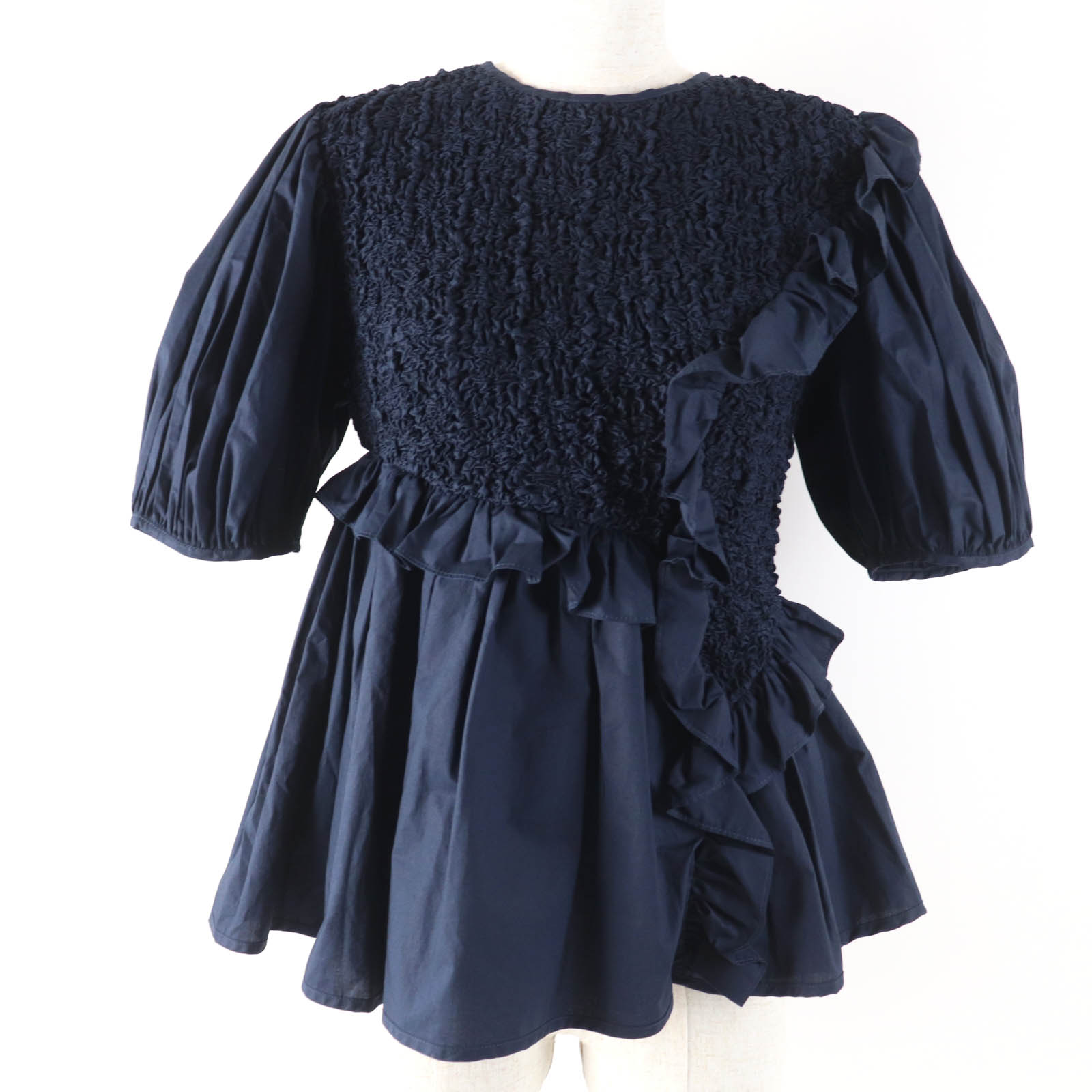 未使用品☆CECILIE BAHNSEN セシリーバンセン コットン CARLOTTA TOP トップス ネイビー UK6（レディース約S-Mサイズ相当） 正規品 レディース【中古】