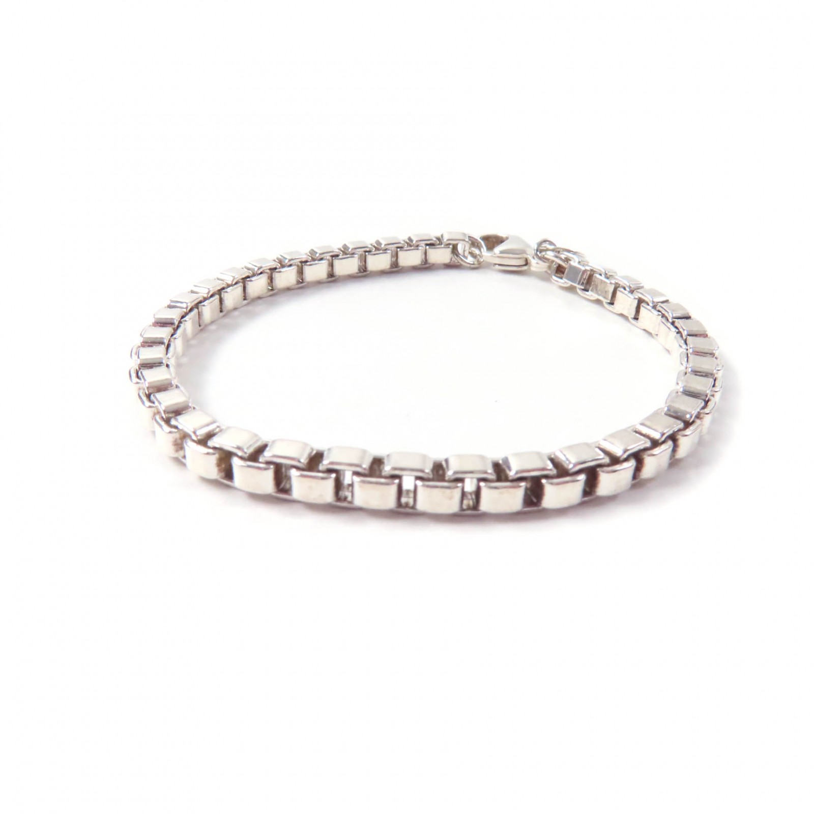 美品★TIFFANY&Co. ティファニー ベネチアン リンク ブレスレット アクセサリー AG925 シルバー 箱・保存袋付き 重量14.1g レディース【中古】