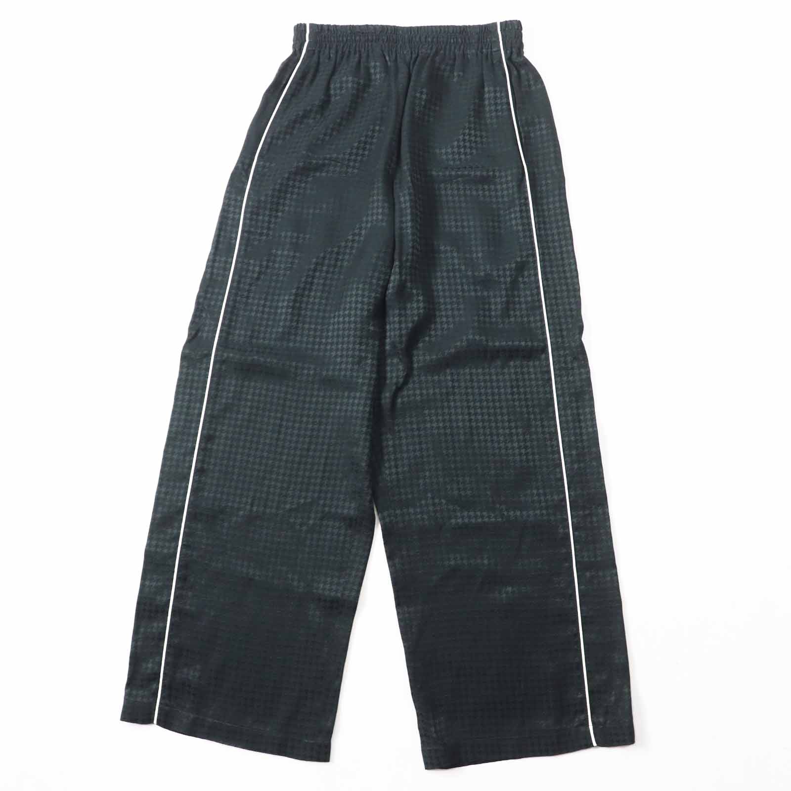 美品◎BALENCIAGA バレンシアガ 20SS 623900 千鳥格子柄 ライン入り トラックパンツ ブラック ホワイト XS イタリア製 正規品 レディース【中古】
