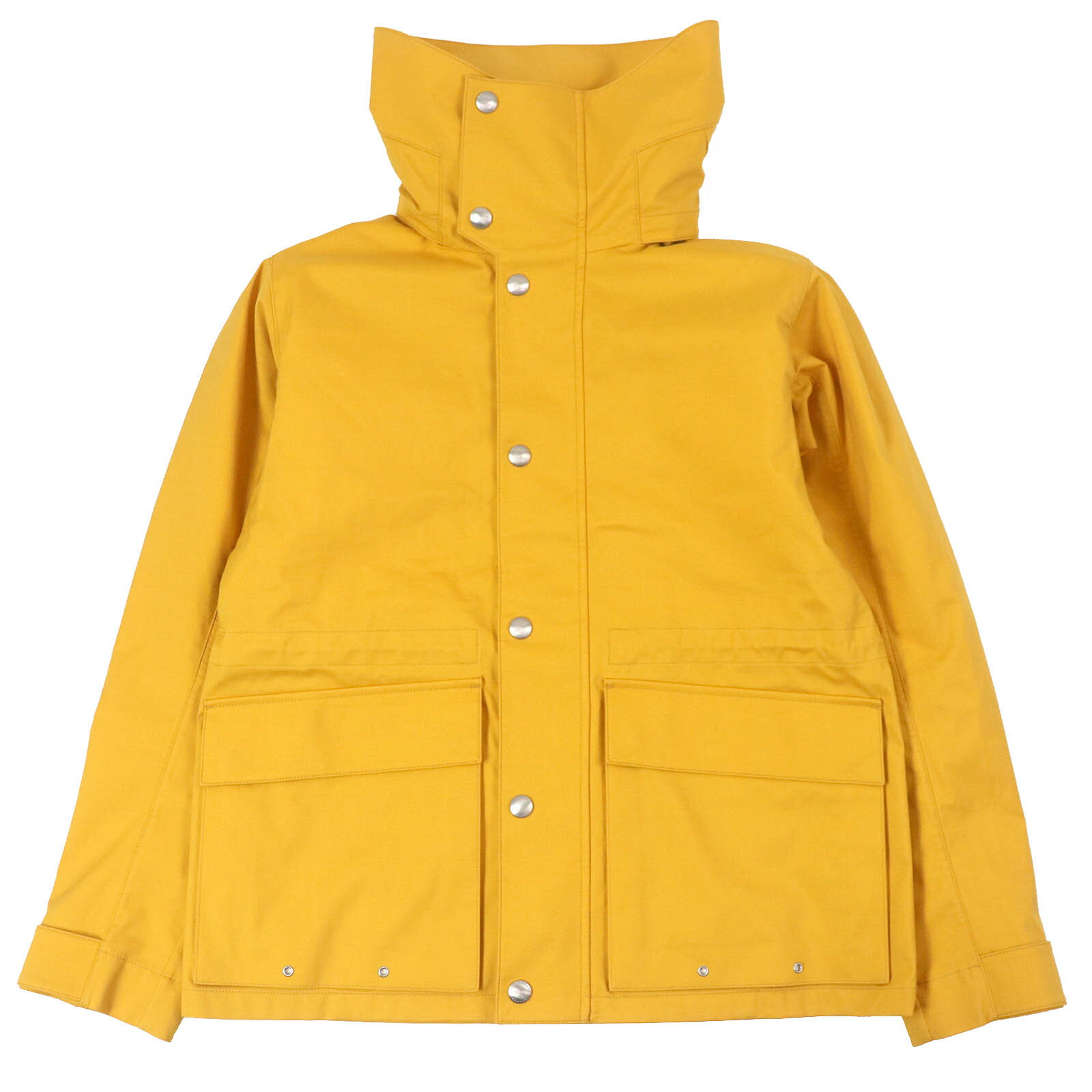 極美品□BURBERRY LONDON バーバリーロンドン シルク混 WZIP フーデッド マウンテンパーカー イエロー 46 イタリア製 正規品 メンズ【中古】
