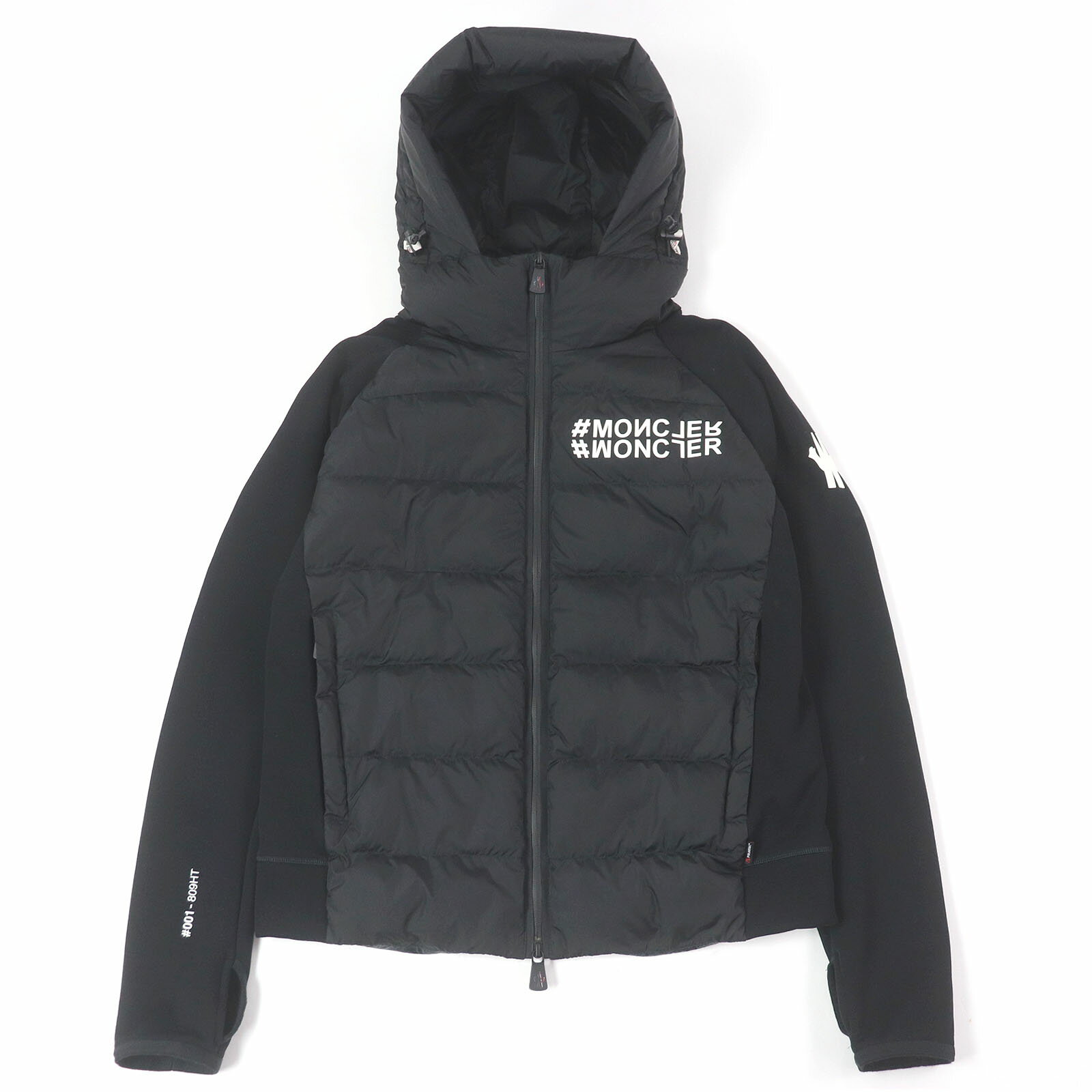 極美品□MONCLER GRENOBLE モンクレール グルノーブル 2022年製 切替デザイン WZIP ダウンジャケット ブルゾン ブラック S 正規品 メンズ【中古】