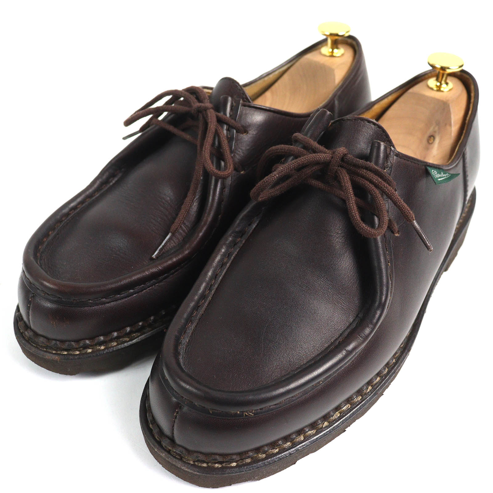 極美品△Paraboot パラブーツ MICHAEL ミカエル チロリアンシューズ レザーシューズ ダークブラウン 41 保存袋付き イタリア製 メンズ【中古】
