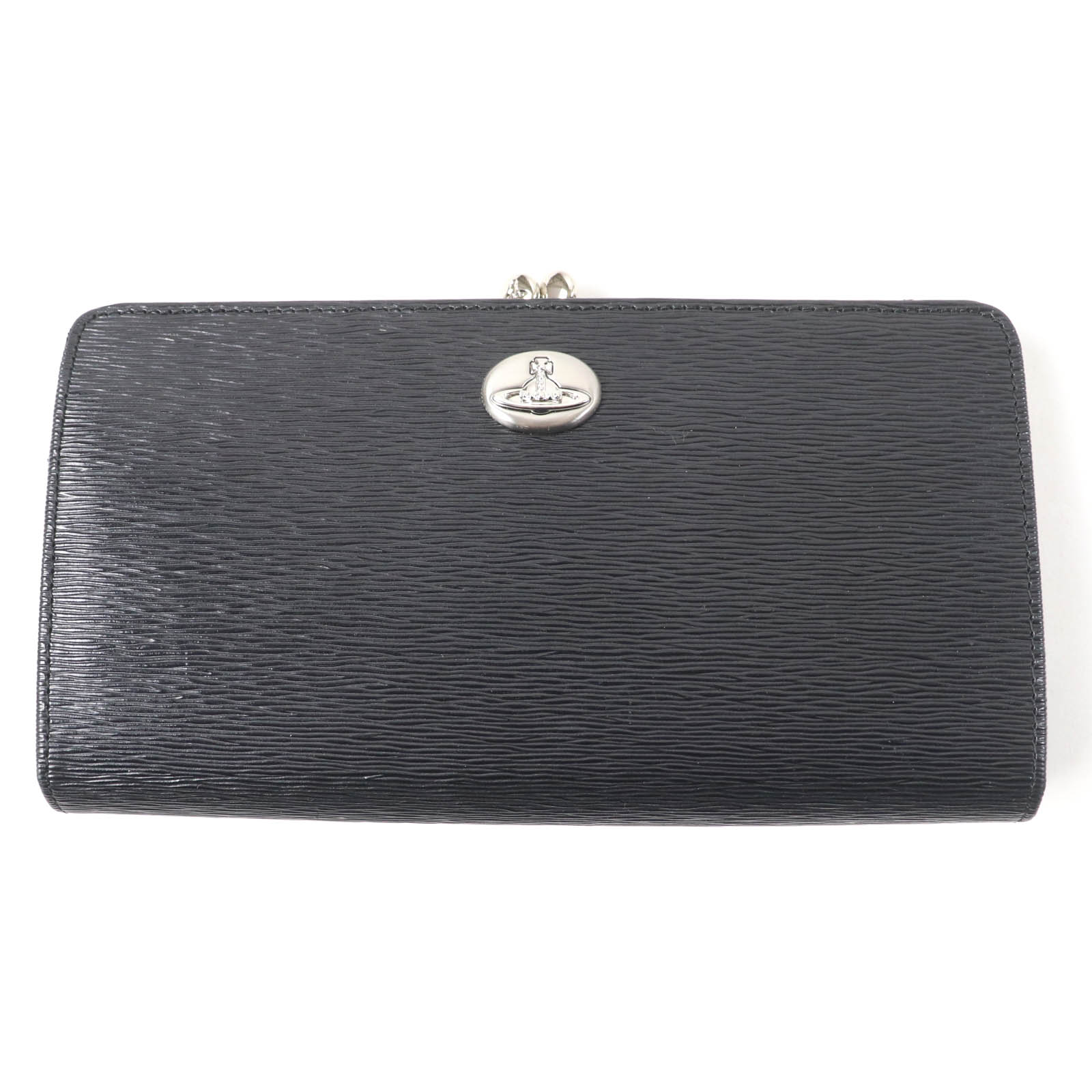 未使用品☆Vivienne Westwood ヴィヴィアンウエストウッド オーブロゴ金具 レザー 長財布 ロングウォレット ブラック 箱付き レディース【中古】