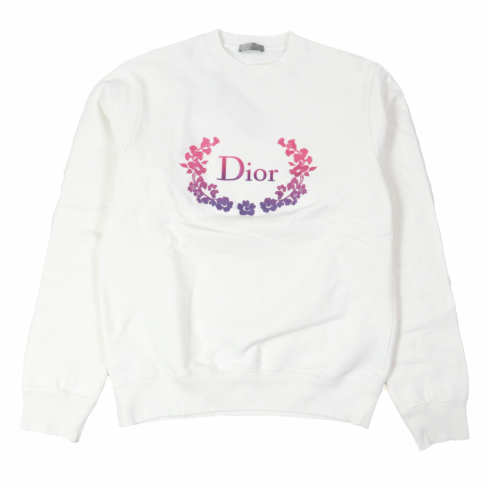 未使用品□DIOR ディオール オム 23SS 313J699A0531 ロゴエンブロイダリー スウェットシャツ トレーナー ホワイト M イタリア製 正規品 メンズ【中古】