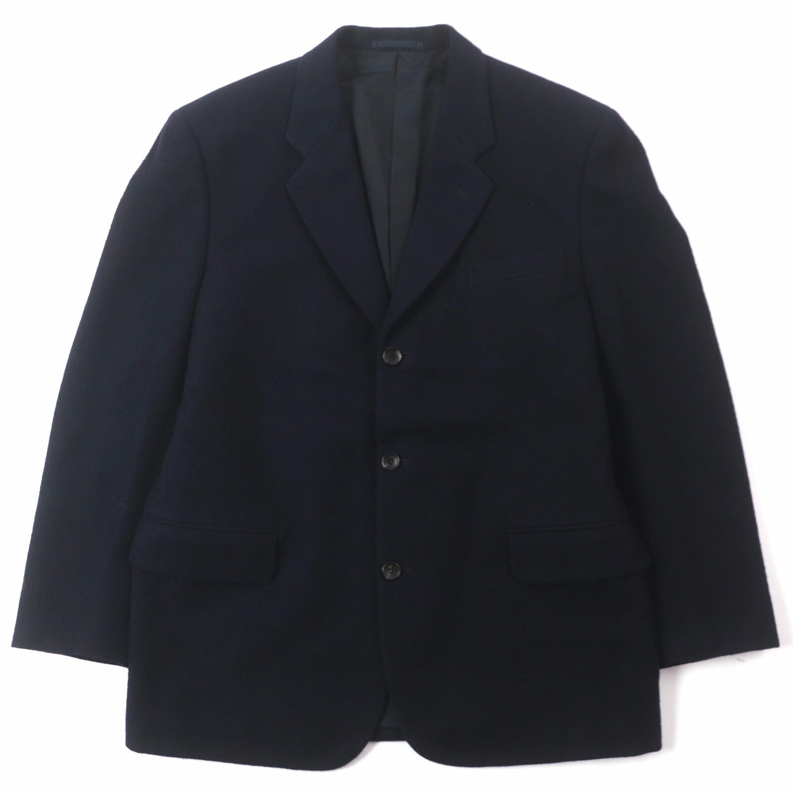 極美品▼COMME des GARCONS HOMME コムデギャルソンオム ヴィンテージ 99AW HJ-07036M ウール100% 縮絨 99AWアーカイブ 希少コンディション シングルジャケット テーラードジャケット ダークネイビー M 日本製 正規品 メンズ【中古】