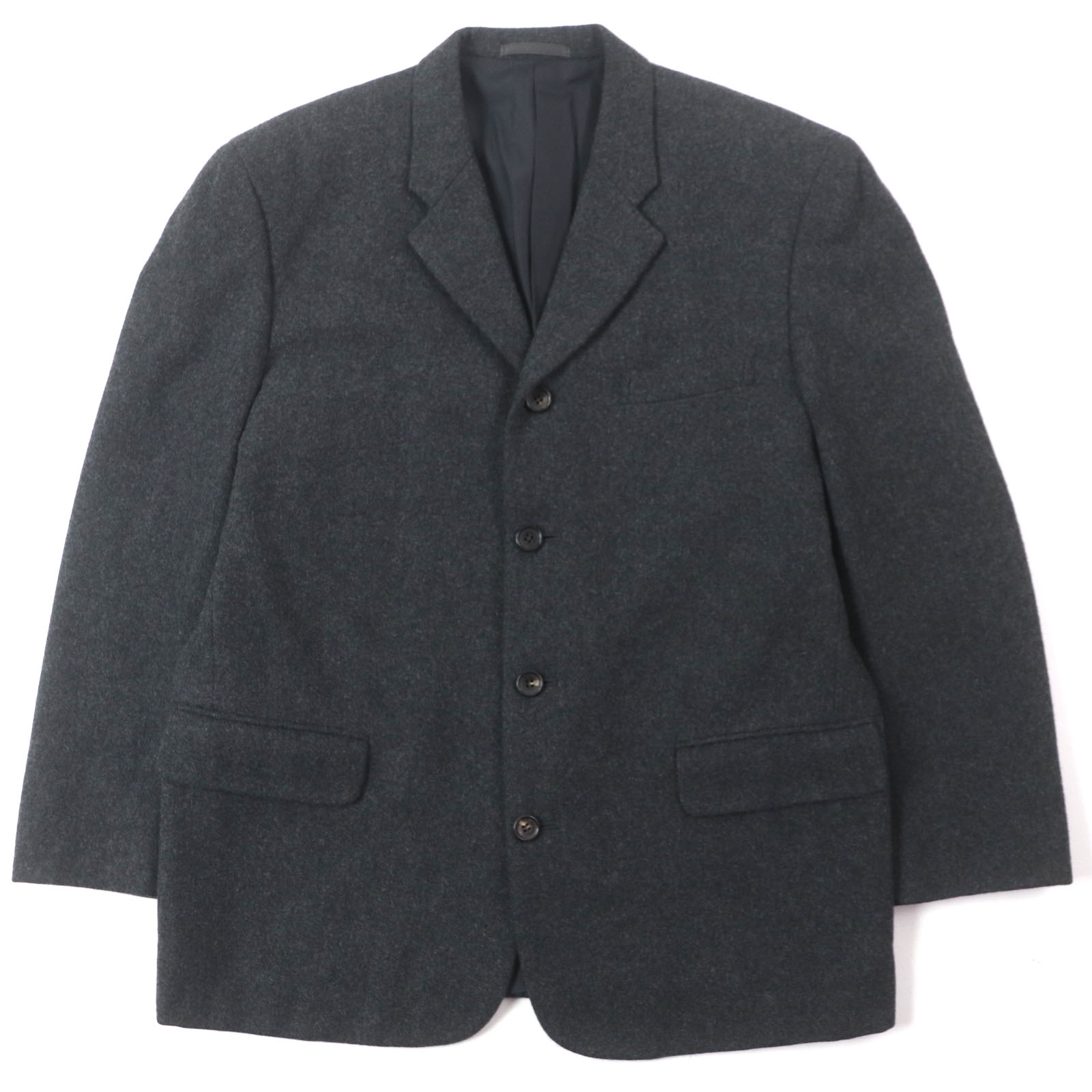 極美品▼COMME des GARCONS HOMME コムデギャルソンオム ヴィンテージ 94AW HJ-08017S ウール100% 94AWアーカイブ 縮絨期 希少コンディション シングルジャケット テーラードジャケット グレー S 日本製 メンズ【中古】