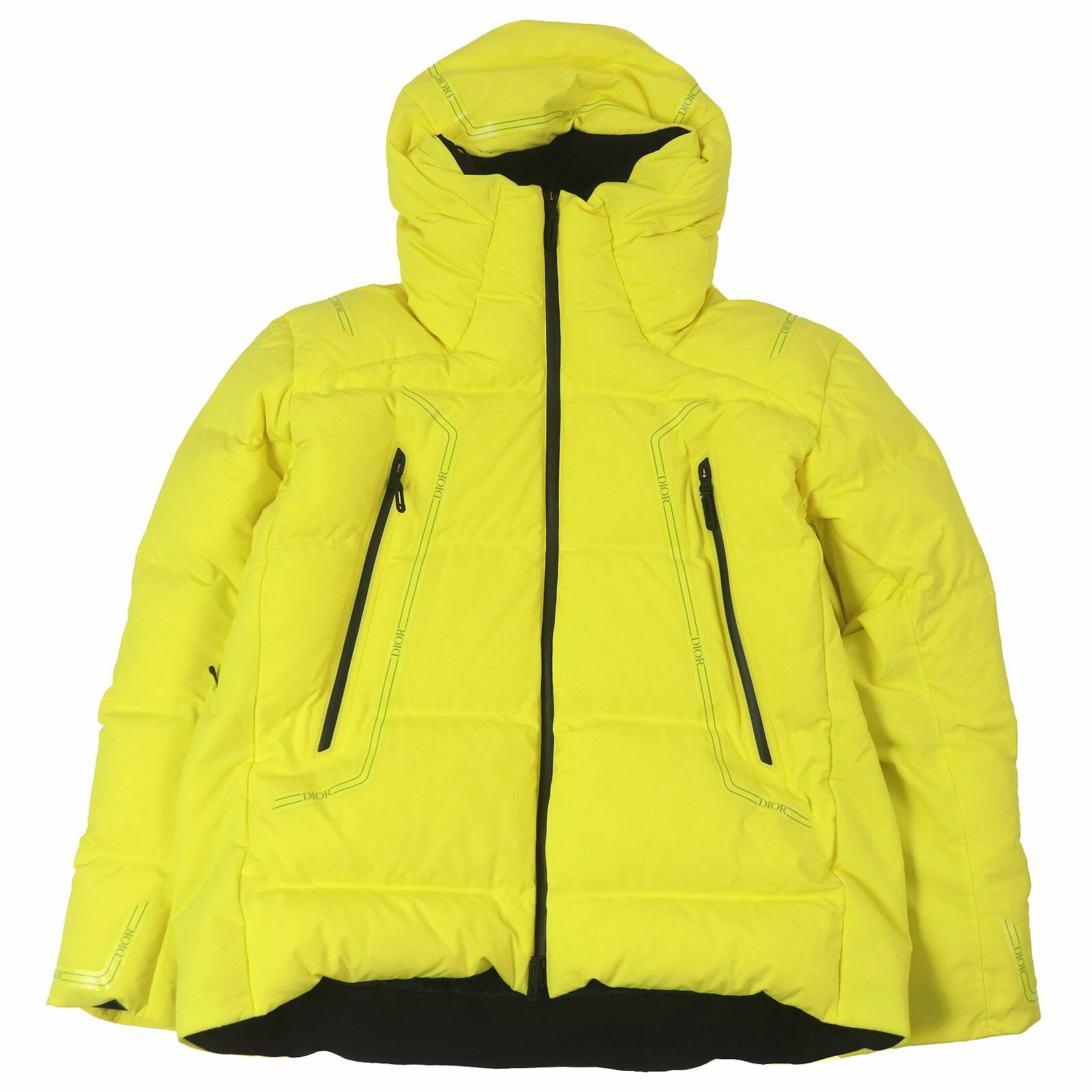 極美品□DIOR ディオール オム 113C401A5093 スキーカプセルコレクション デサントオルテライン 水沢ダウン パラフード ダウンジャケット イエロー L 日本製 正規品 メンズ【中古】