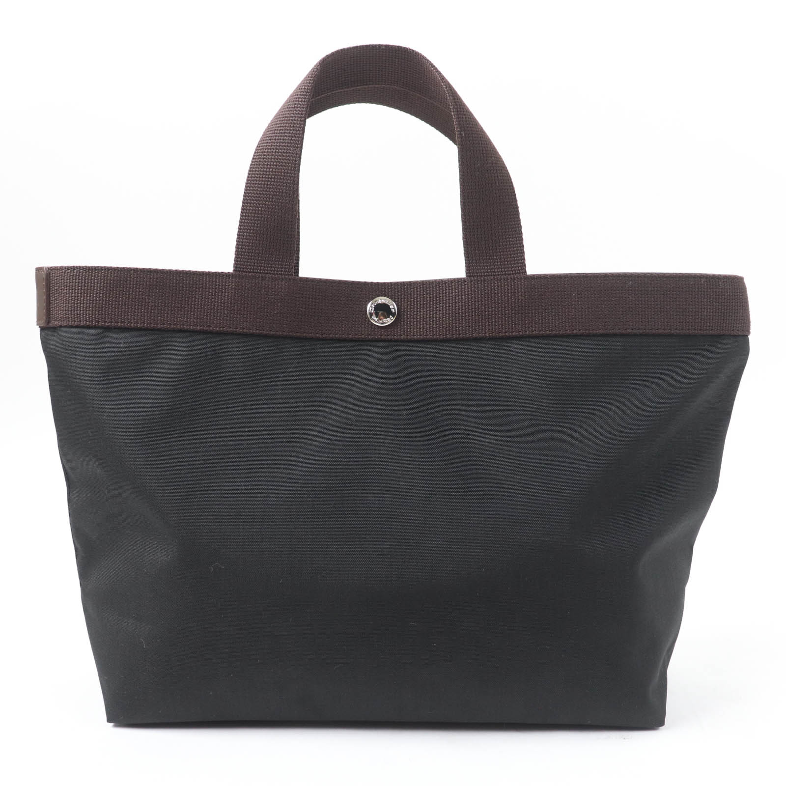 未使用品☆Herve Chapelier エルベ・シャプリエ 704C コーデュラスクエア トートM トートバッグ ブラック ブラウン フランス製 レディース【中古】