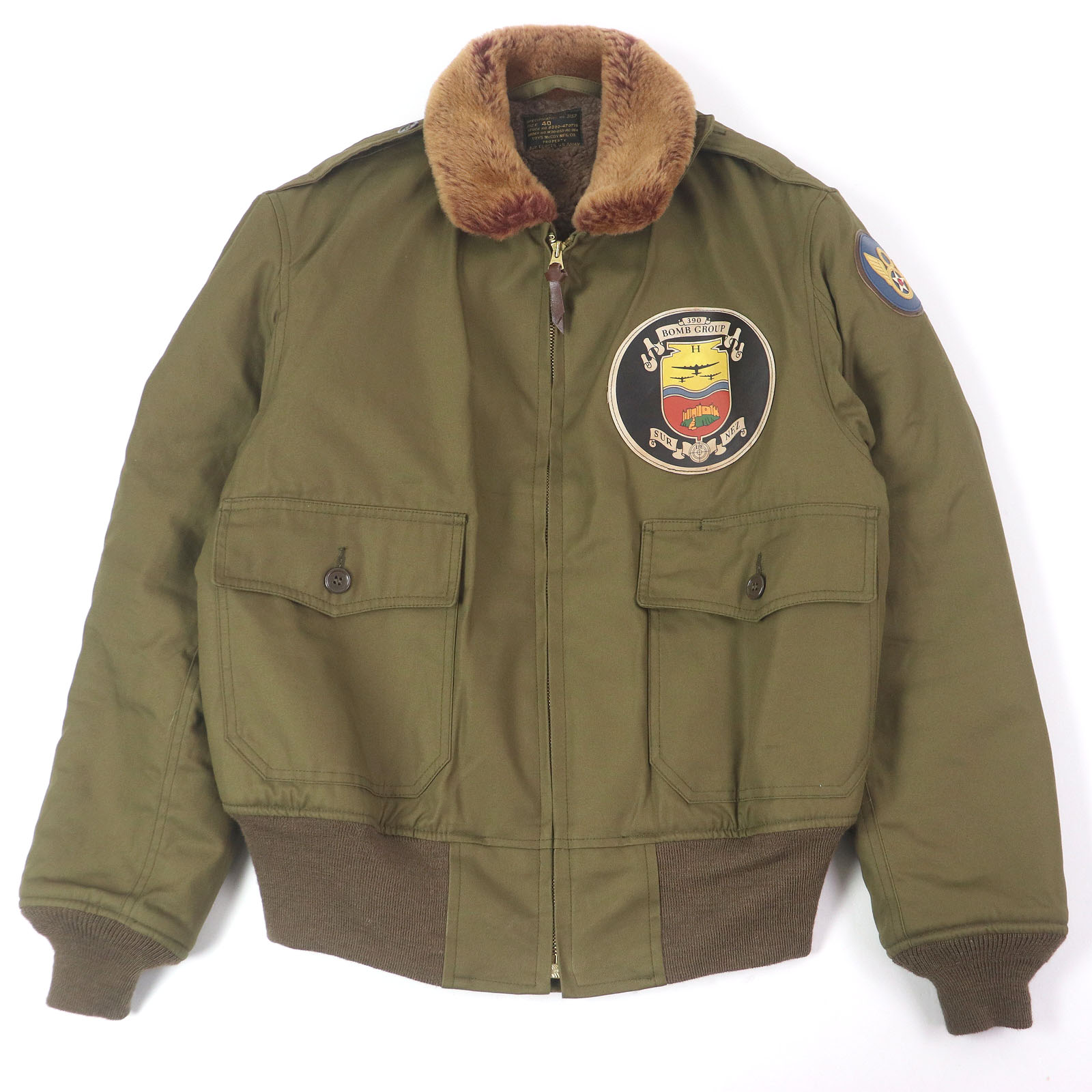 美品□TOYS McCOY トイズマッコイ TMJ2226 TYPE B-10 Wild Children II 裏アルパカ使用 襟ファー フライトジャケット ミリタリージャケット カーキ 40 日本製 メンズ【中古】