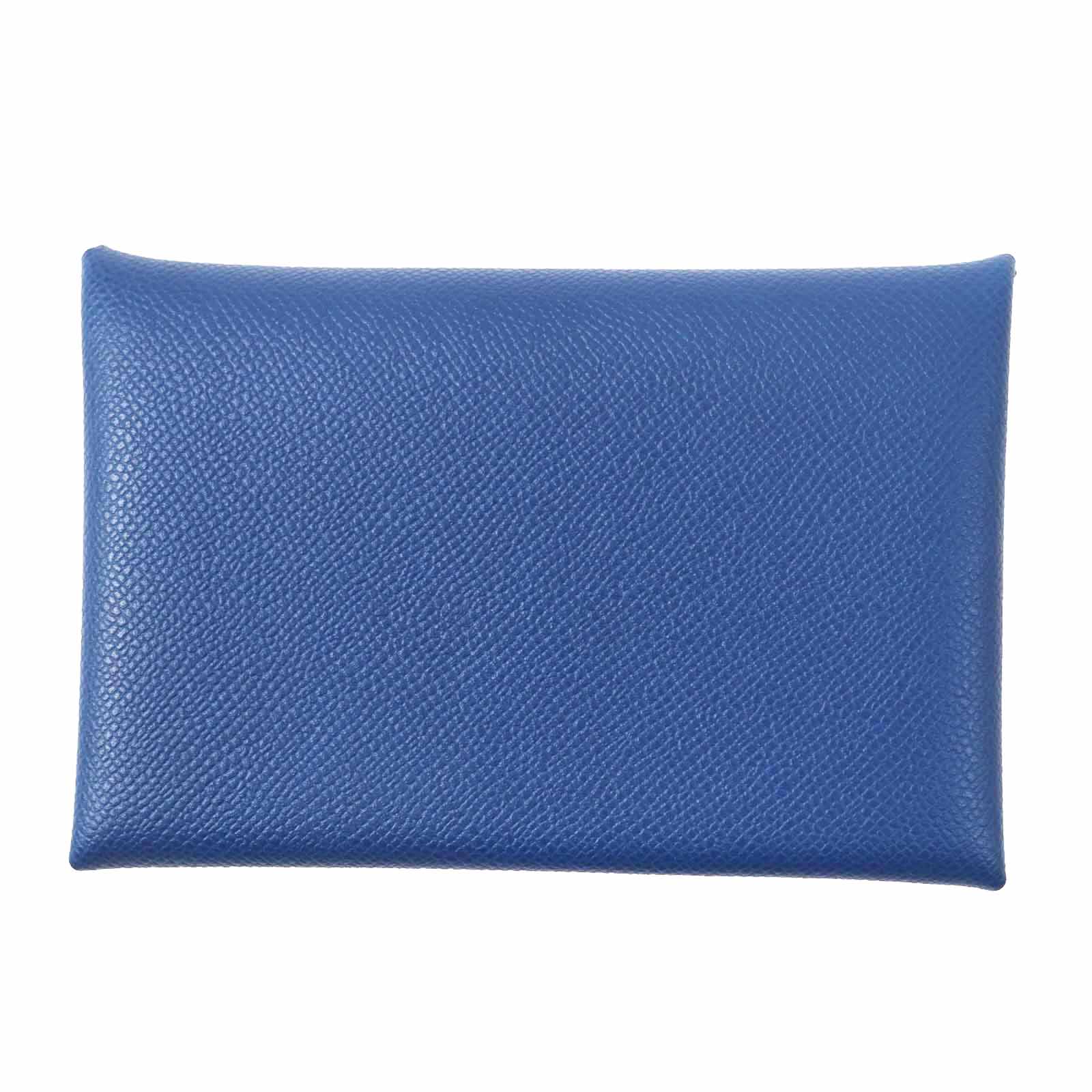 未使用品◎HERMES エルメス カルヴィ ディープブルー シルバー金具 ヴォーマダム カードケース B刻印 箱付き フランス製 正規品 レディース【中古】