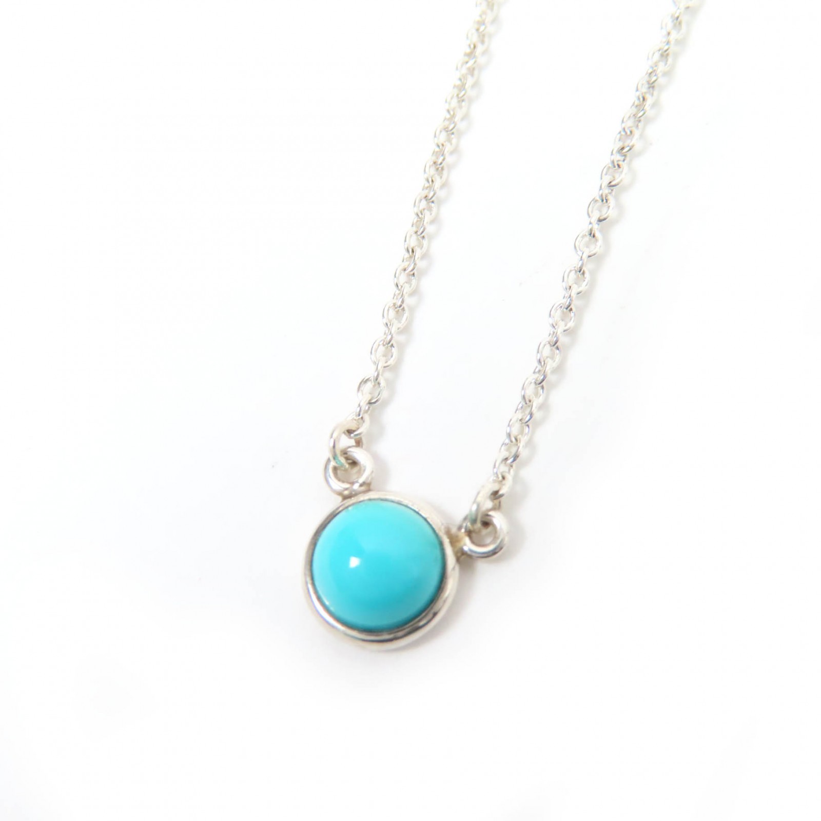 極美品☆TIFFANY&Co. ティファニー エルサペレッティ カラーバイザヤード ネックレス SV925 ターコイズ シルバー ブルー 箱・保存袋付き 重量1.7g レディース【中古】