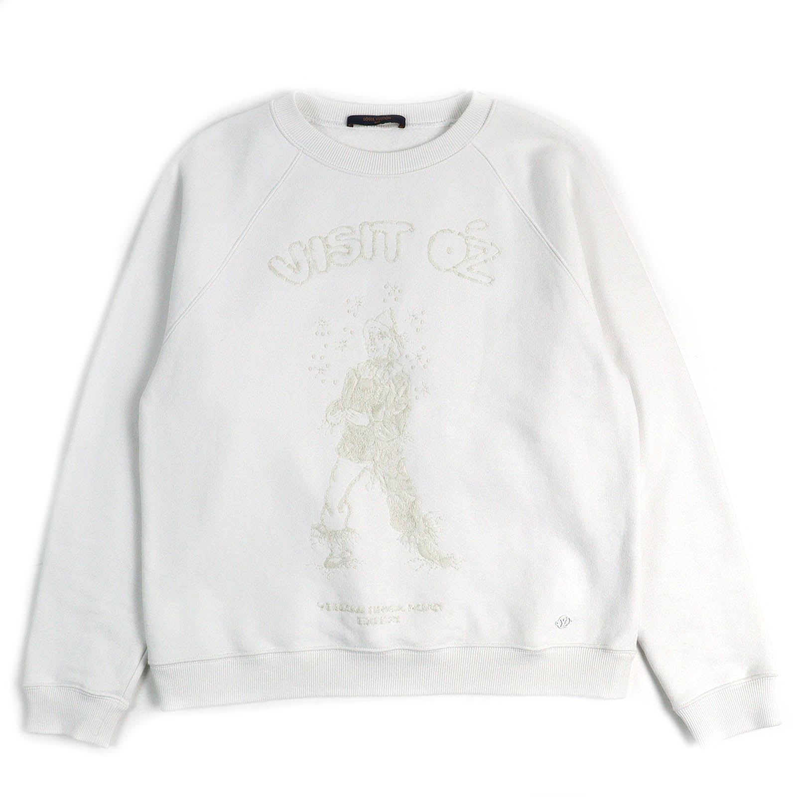 極美品△LOUIS VUITTON ルイヴィトン 19SS オズの魔法使い コットン100％ LVサークルロゴ金具 クルーネック プルオーバー スウェットシャツ トレーナー ホワイト アイボリー S イタリア製 正規品 メンズ【中古】